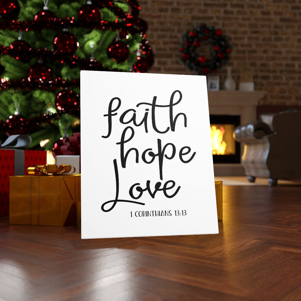 Scripture Walls Faith Hope Love Thin 1 Corinthians 13:13 Bible Verse Canvas Christian Wall Art Ready to Hang Unframed-Express Your Love Gifts