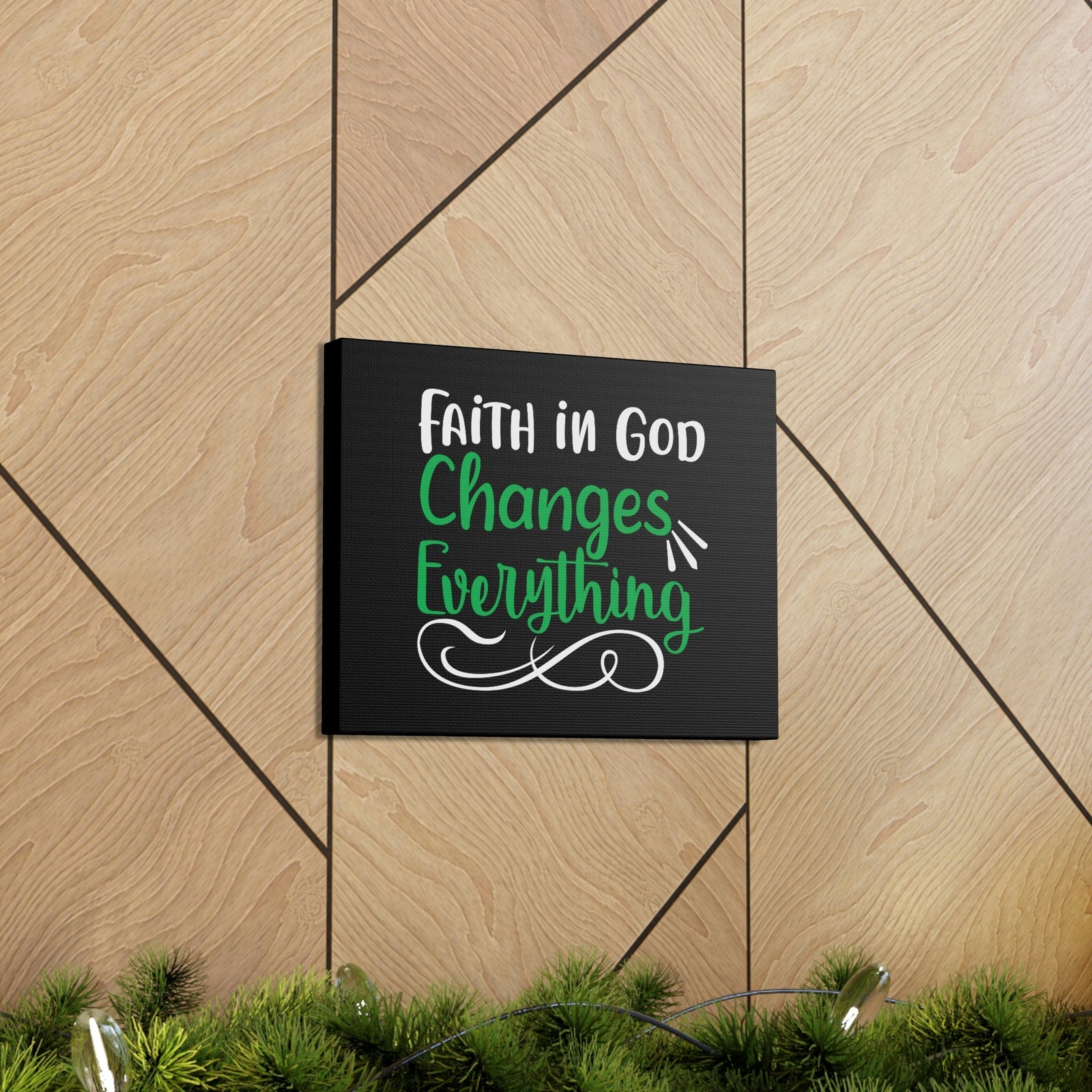 Scripture Walls Faith In God Changes Everything 2 Corinthians 5:17 Green Christian Wall Art Bible Verse Print Ready to Hang Unframed-Express Your Love Gifts