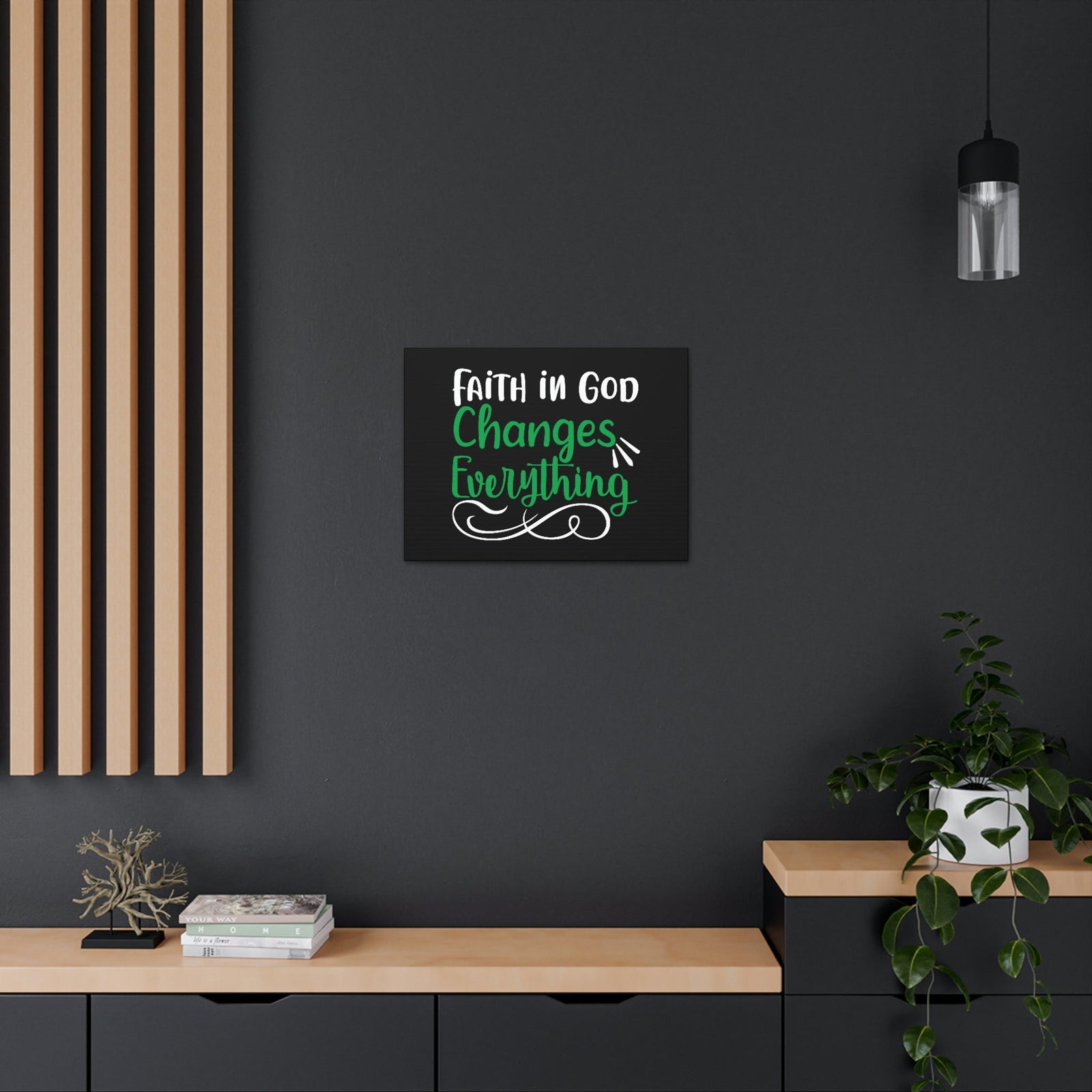 Scripture Walls Faith In God Changes Everything 2 Corinthians 5:17 Green Christian Wall Art Bible Verse Print Ready to Hang Unframed-Express Your Love Gifts