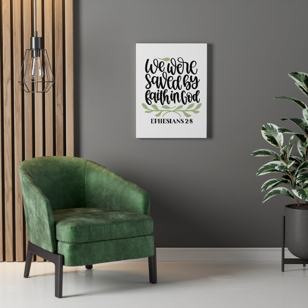 Scripture Walls Faith In God Ephesians 2:8 Bible Verse Canvas Christian Wall Art Ready to Hang Unframed-Express Your Love Gifts