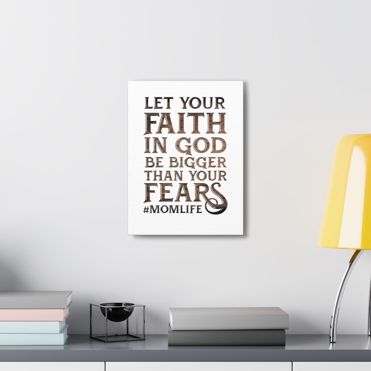 Scripture Walls Faith In God Hebrews 13:6 Wood Christian Wall Art Bible Verse Print Ready to Hang Unframed-Express Your Love Gifts