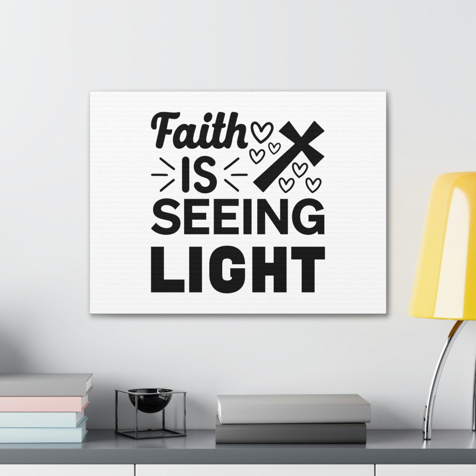 Scripture Walls Faith Is Seeing Light John 8:12 Cross Christian Wall Art Bible Verse Print Ready to Hang Unframed-Express Your Love Gifts
