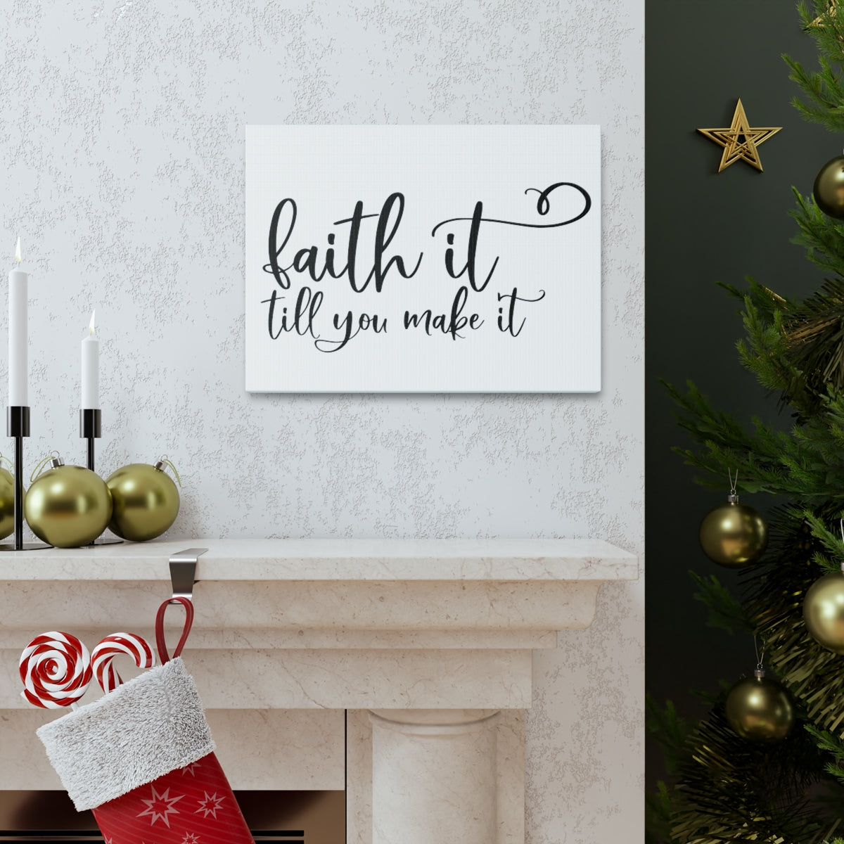 Scripture Walls Faith It Till You Make It Isaiah 26:4 Christian Wall Art Print Ready to Hang Unframed-Express Your Love Gifts