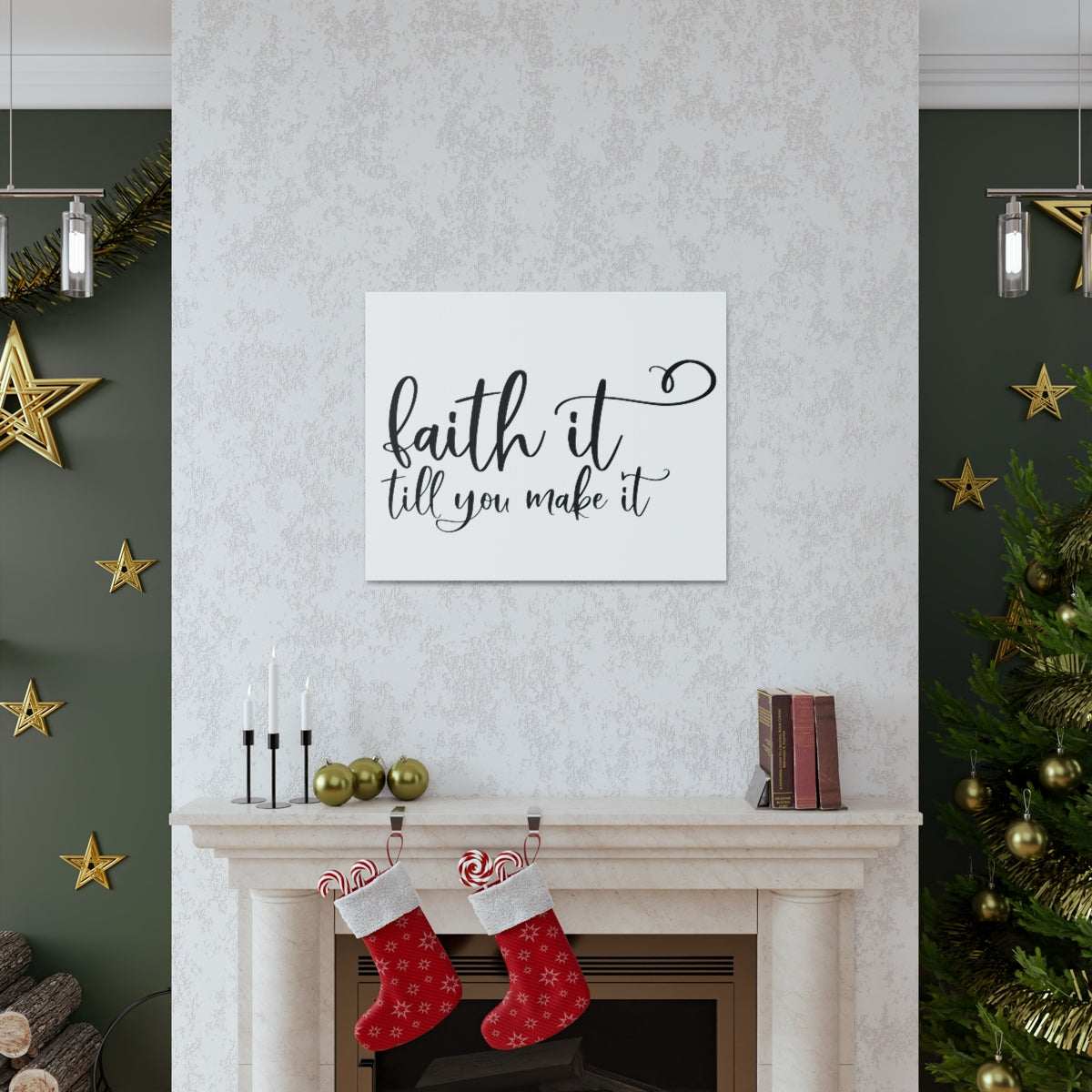 Scripture Walls Faith It Till You Make It Isaiah 26:4 Christian Wall Art Print Ready to Hang Unframed-Express Your Love Gifts