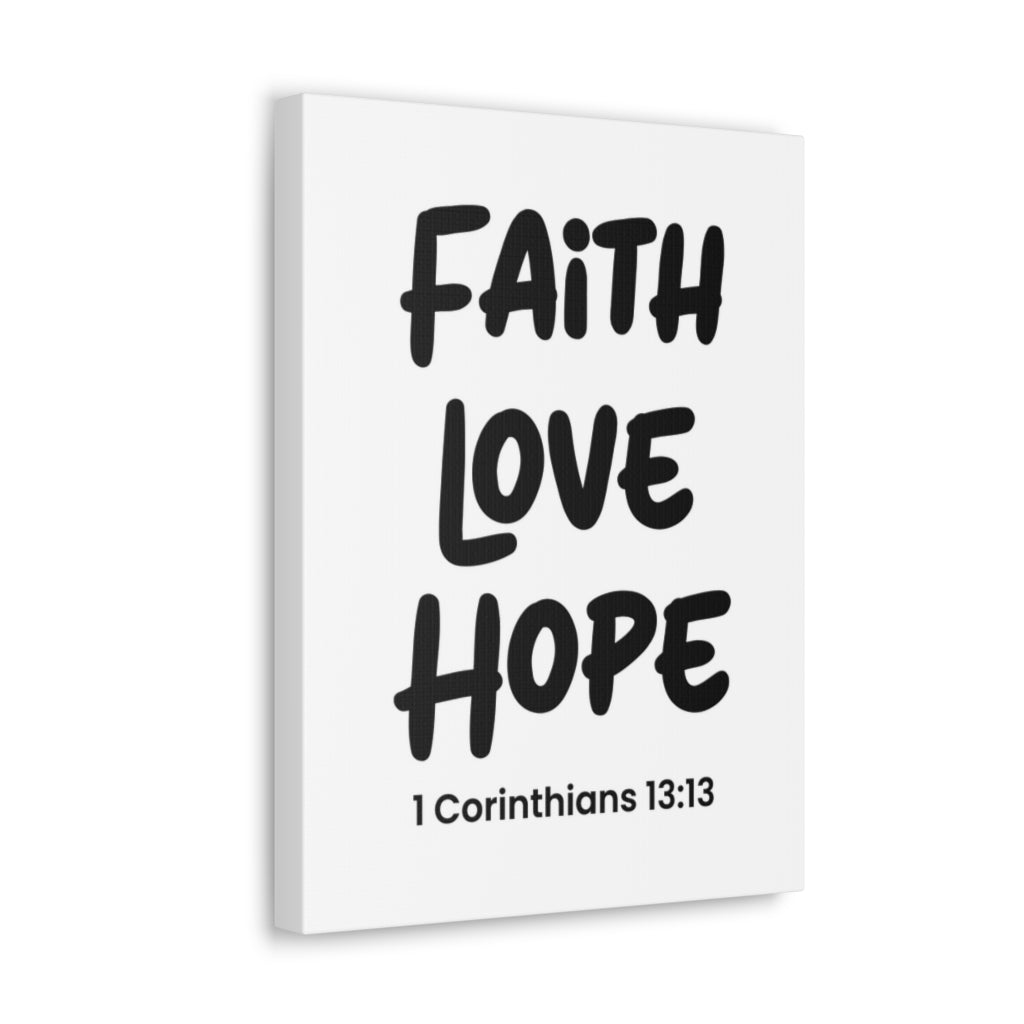 Scripture Walls Faith Love Hope 1 Corinthians 13:13 Bible Verse Canvas Christian Wall Art Ready To Hang Unframed-Express Your Love Gifts