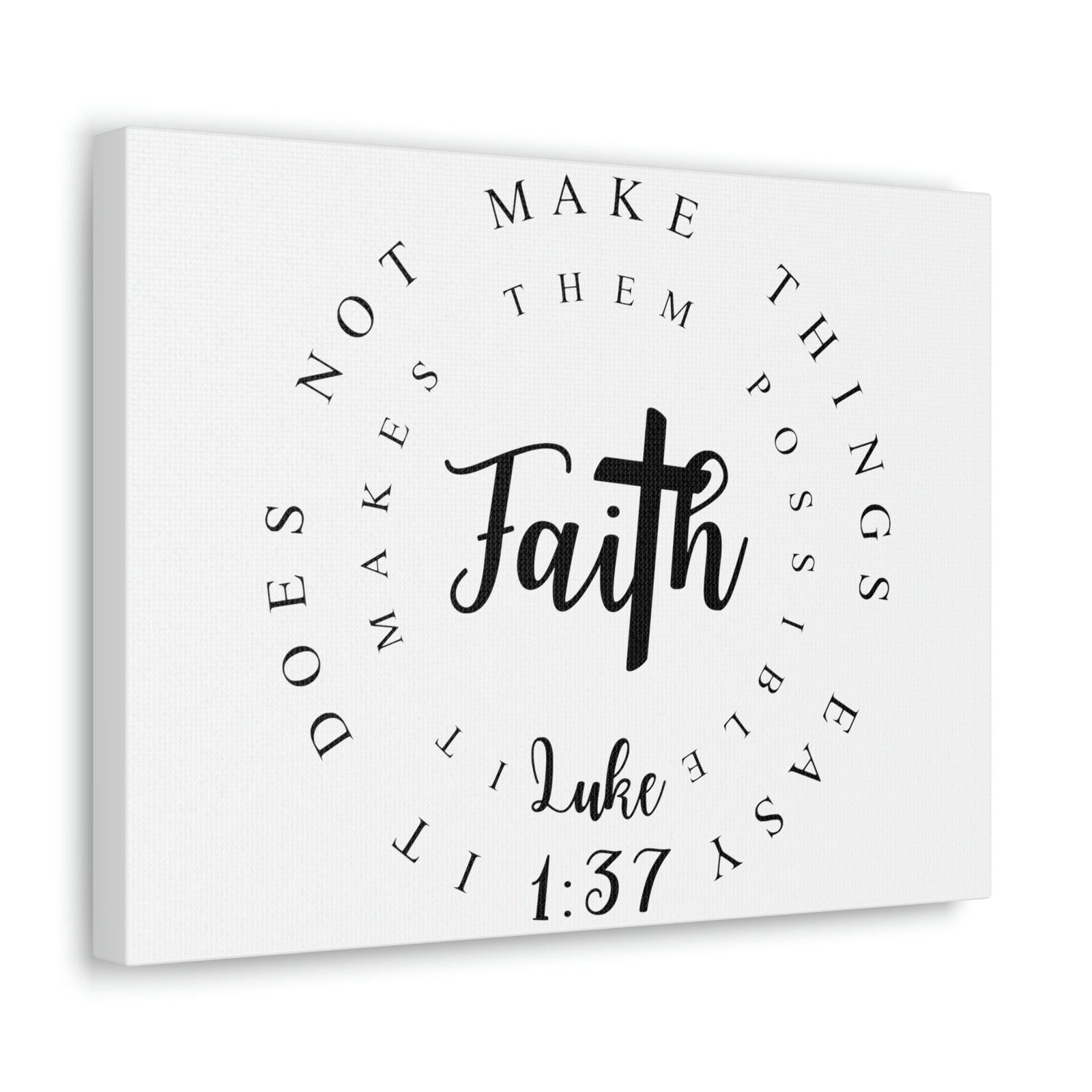 Scripture Walls Faith Luke 1:37 Bible Verse Canvas Christian Wall Art Ready to Hang Unframed-Express Your Love Gifts