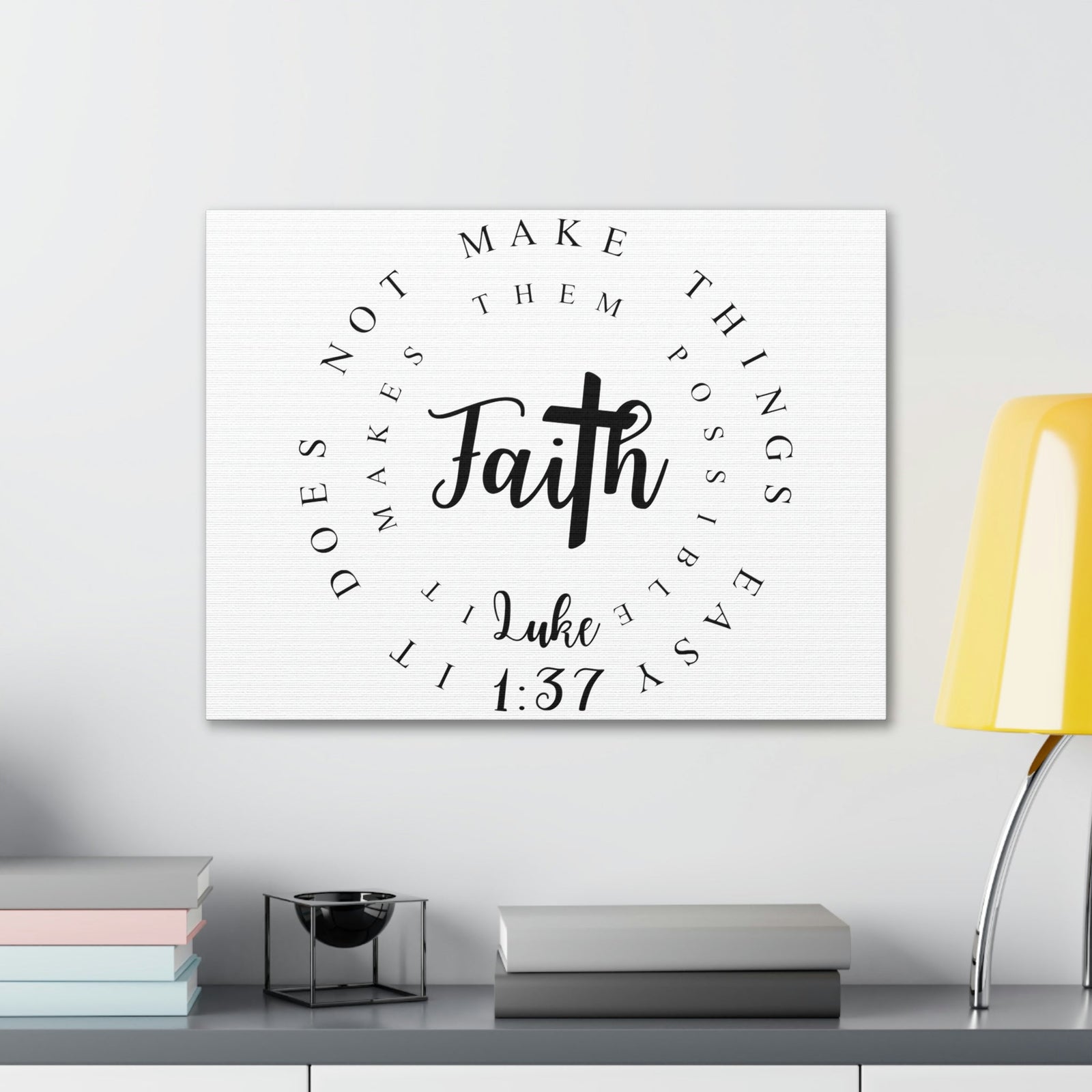 Scripture Walls Faith Luke 1:37 Bible Verse Canvas Christian Wall Art Ready to Hang Unframed-Express Your Love Gifts
