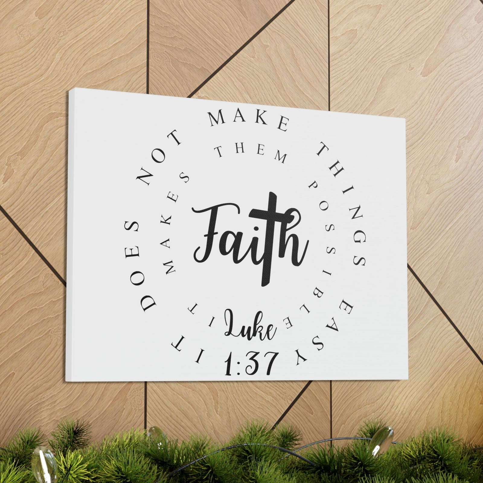 Scripture Walls Faith Luke 1:37 Bible Verse Canvas Christian Wall Art Ready to Hang Unframed-Express Your Love Gifts