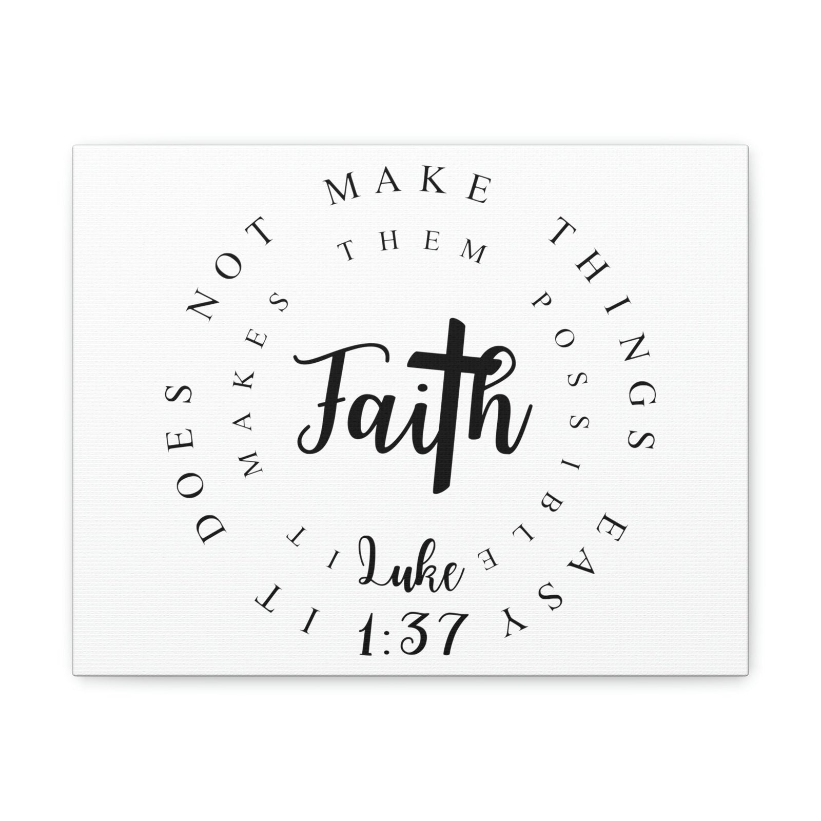 Scripture Walls Faith Luke 1:37 Bible Verse Canvas Christian Wall Art Ready to Hang Unframed-Express Your Love Gifts