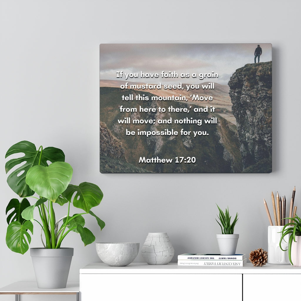 Scripture Walls Faith Matthew 17:20 Bible Verse Canvas Christian Wall Art Ready to Hang Unframed-Express Your Love Gifts