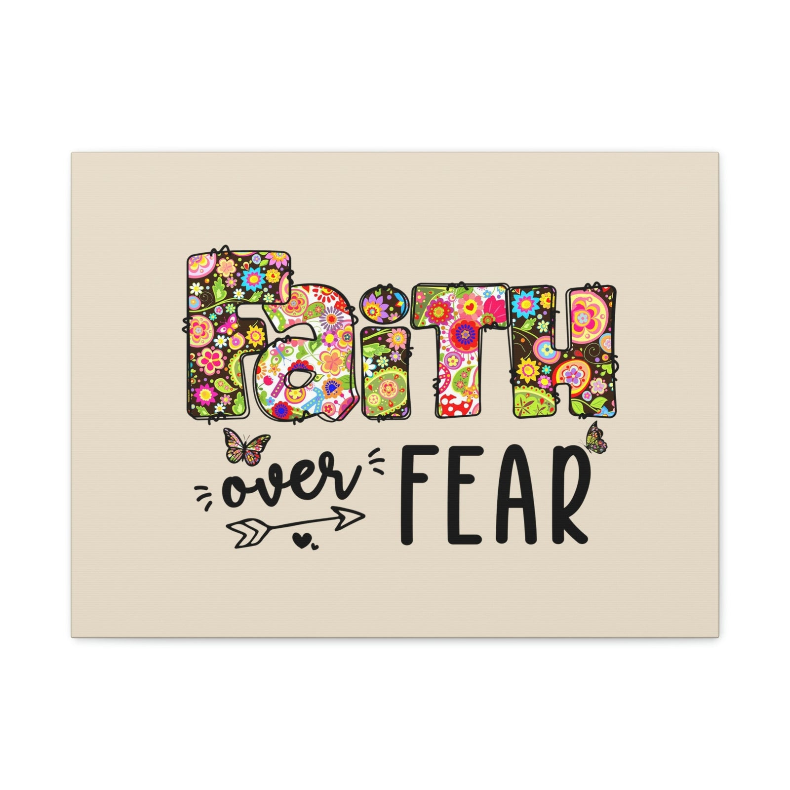 Scripture Walls Faith Over Fear Floral Lamentations 3:57 Bible Verse Canvas Christian Wall Art Ready to Hang Unframed-Express Your Love Gifts