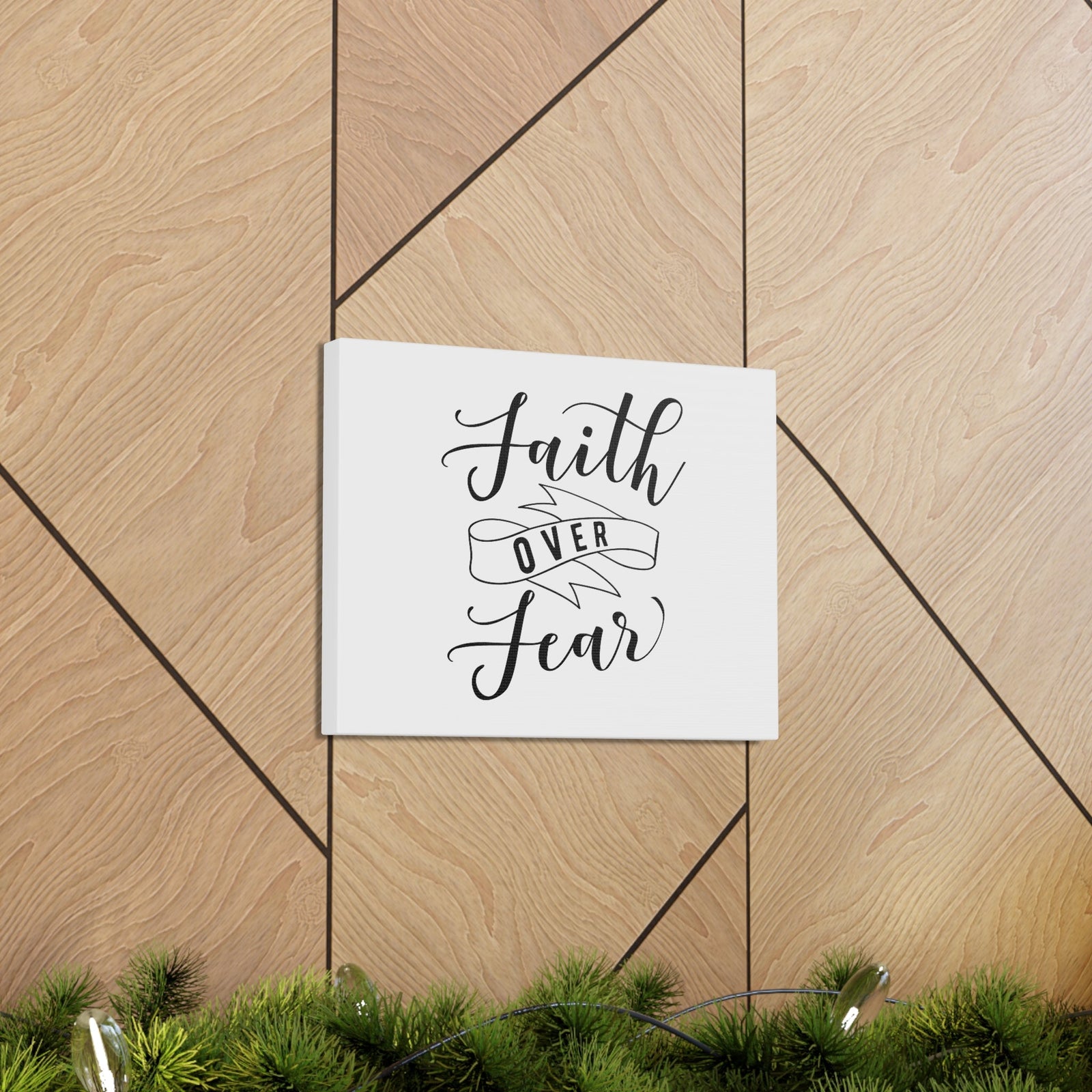 Scripture Walls Faith Over Fear Isaiah 41:10 Ribbon Christian Wall Art Bible Verse Print Ready to Hang Unframed-Express Your Love Gifts