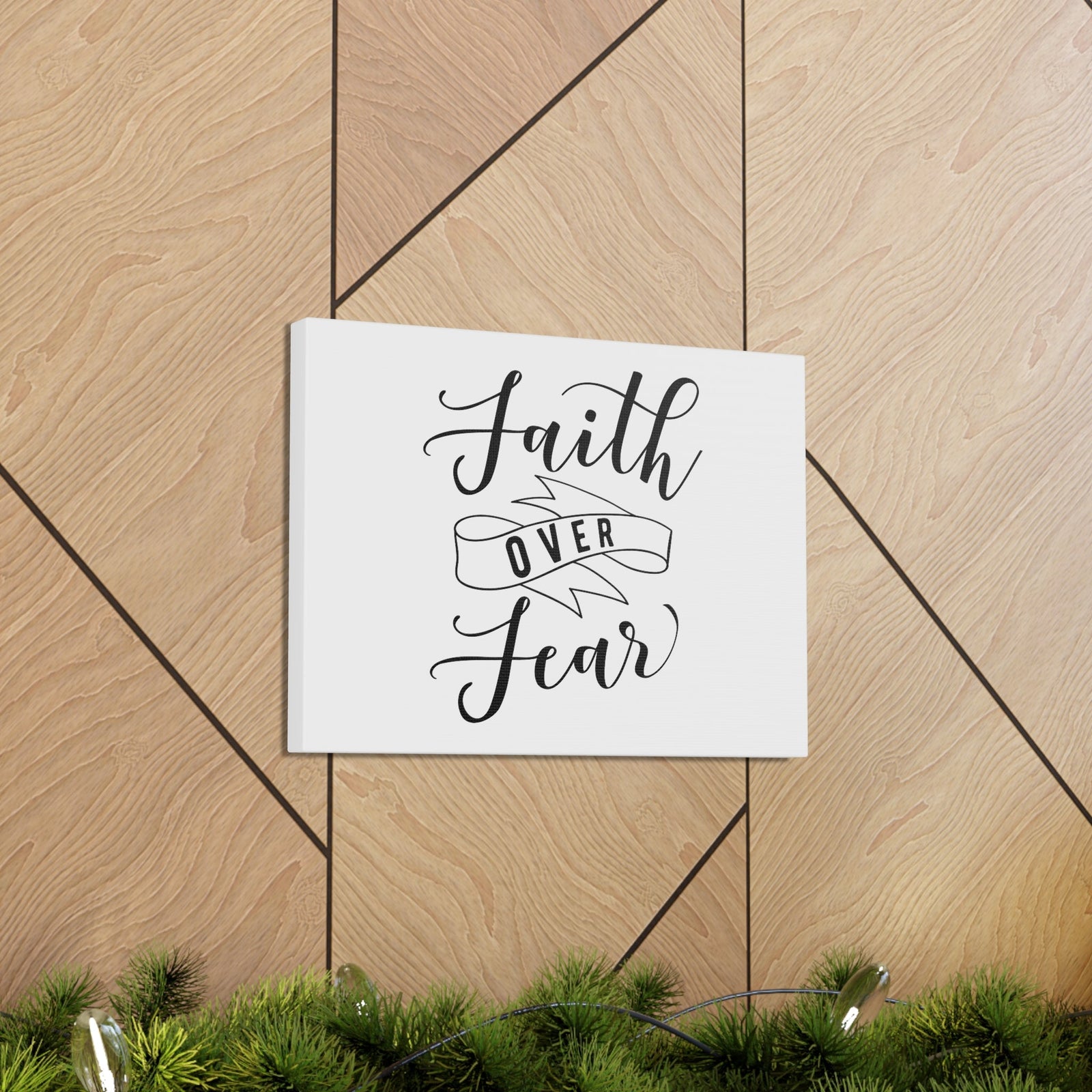 Scripture Walls Faith Over Fear Isaiah 41:10 Ribbon Christian Wall Art Bible Verse Print Ready to Hang Unframed-Express Your Love Gifts