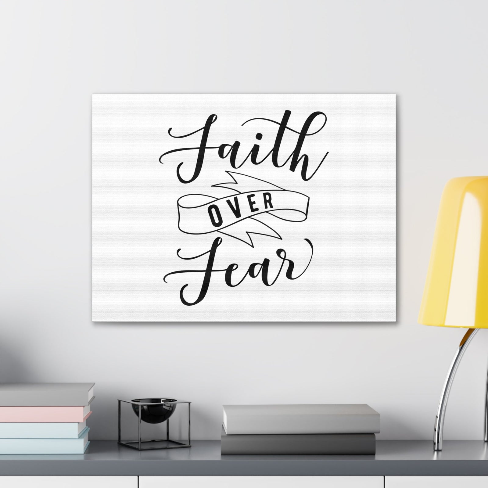Scripture Walls Faith Over Fear Isaiah 41:10 Ribbon Christian Wall Art Bible Verse Print Ready to Hang Unframed-Express Your Love Gifts