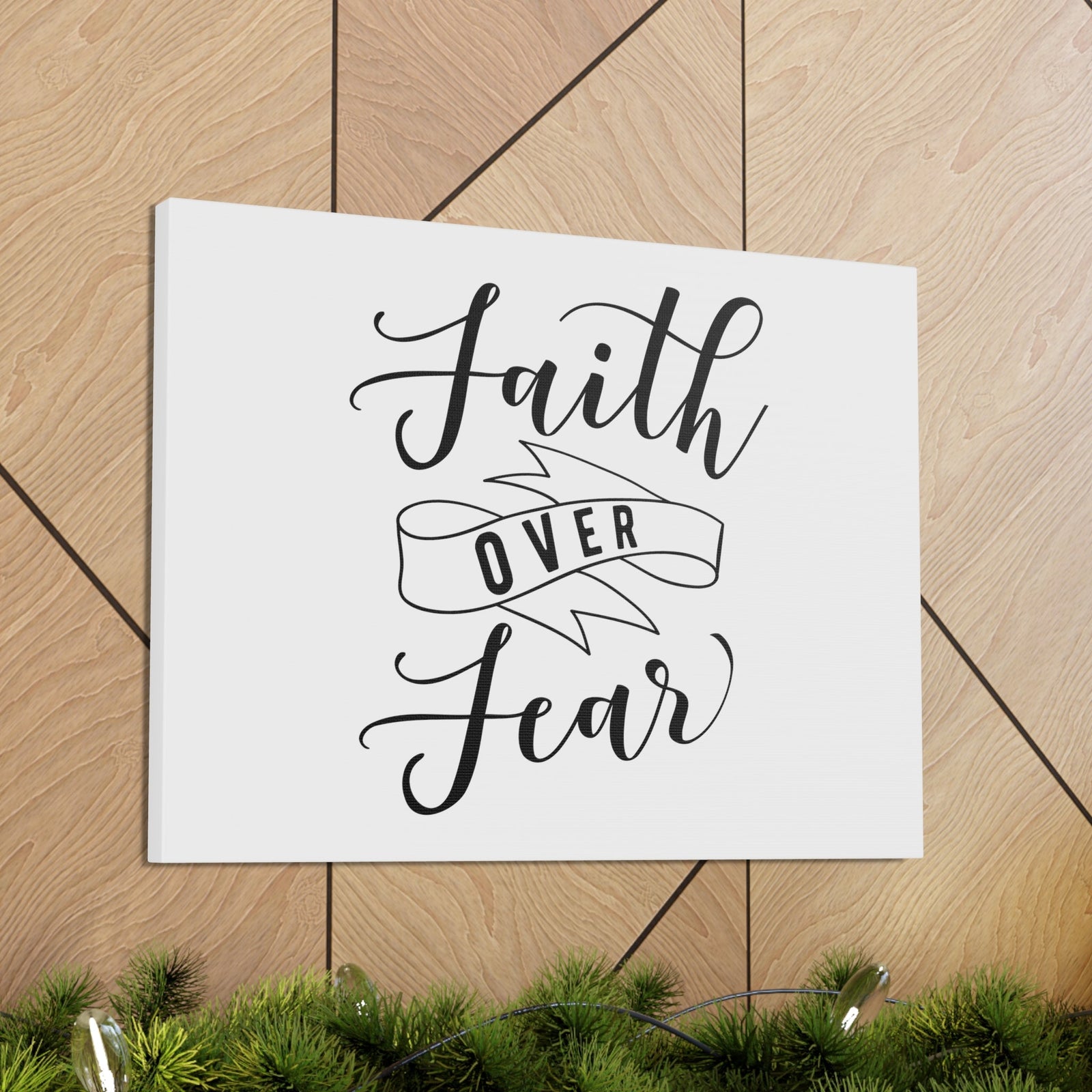 Scripture Walls Faith Over Fear Isaiah 41:10 Ribbon Christian Wall Art Bible Verse Print Ready to Hang Unframed-Express Your Love Gifts