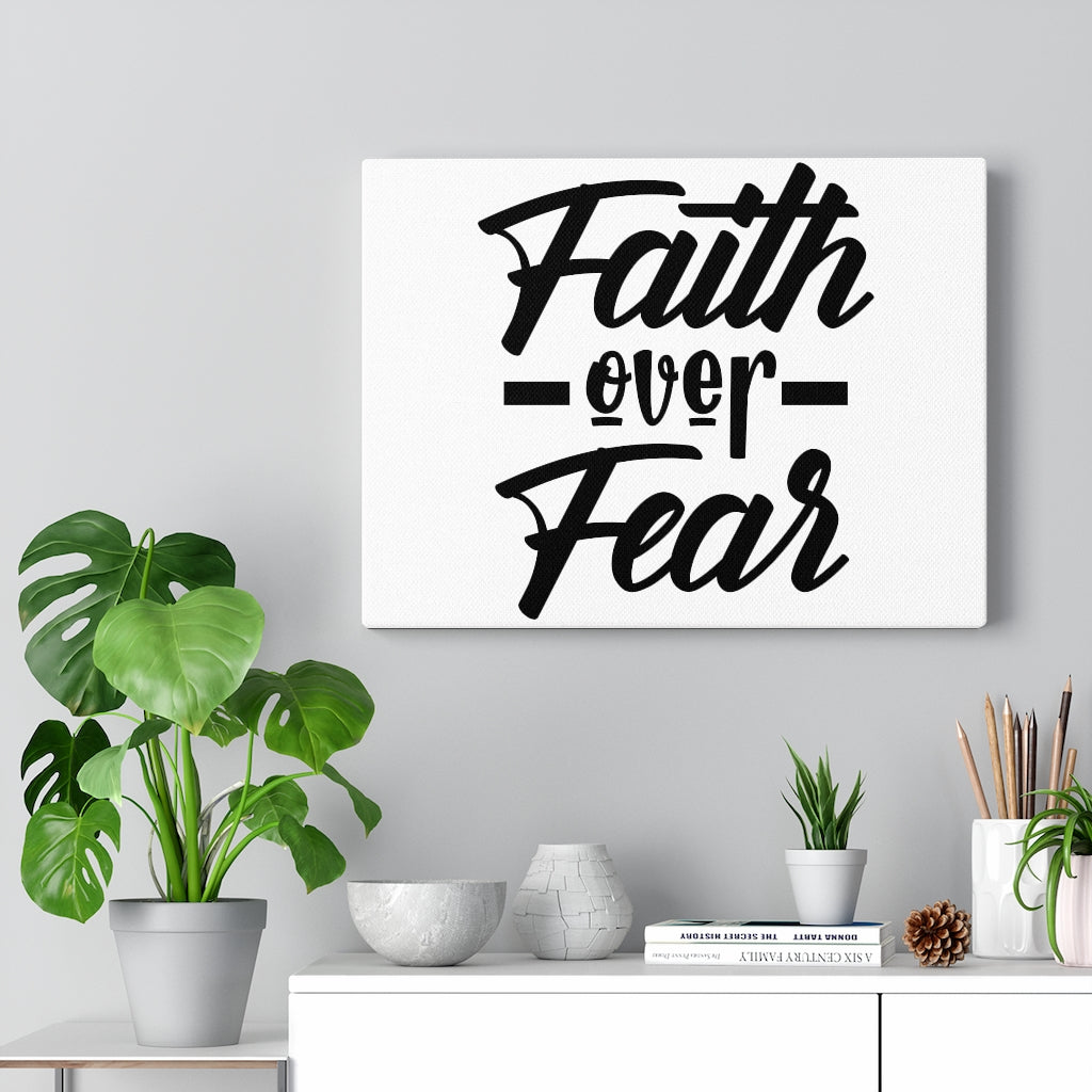 Scripture Walls Faith Over Fear Line Bible Verse Canvas Christian Wall Art Ready to Hang Unframed-Express Your Love Gifts