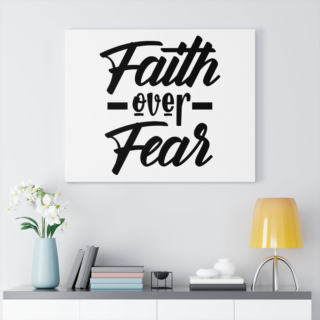 Scripture Walls Faith Over Fear Line Bible Verse Canvas Christian Wall Art Ready to Hang Unframed-Express Your Love Gifts