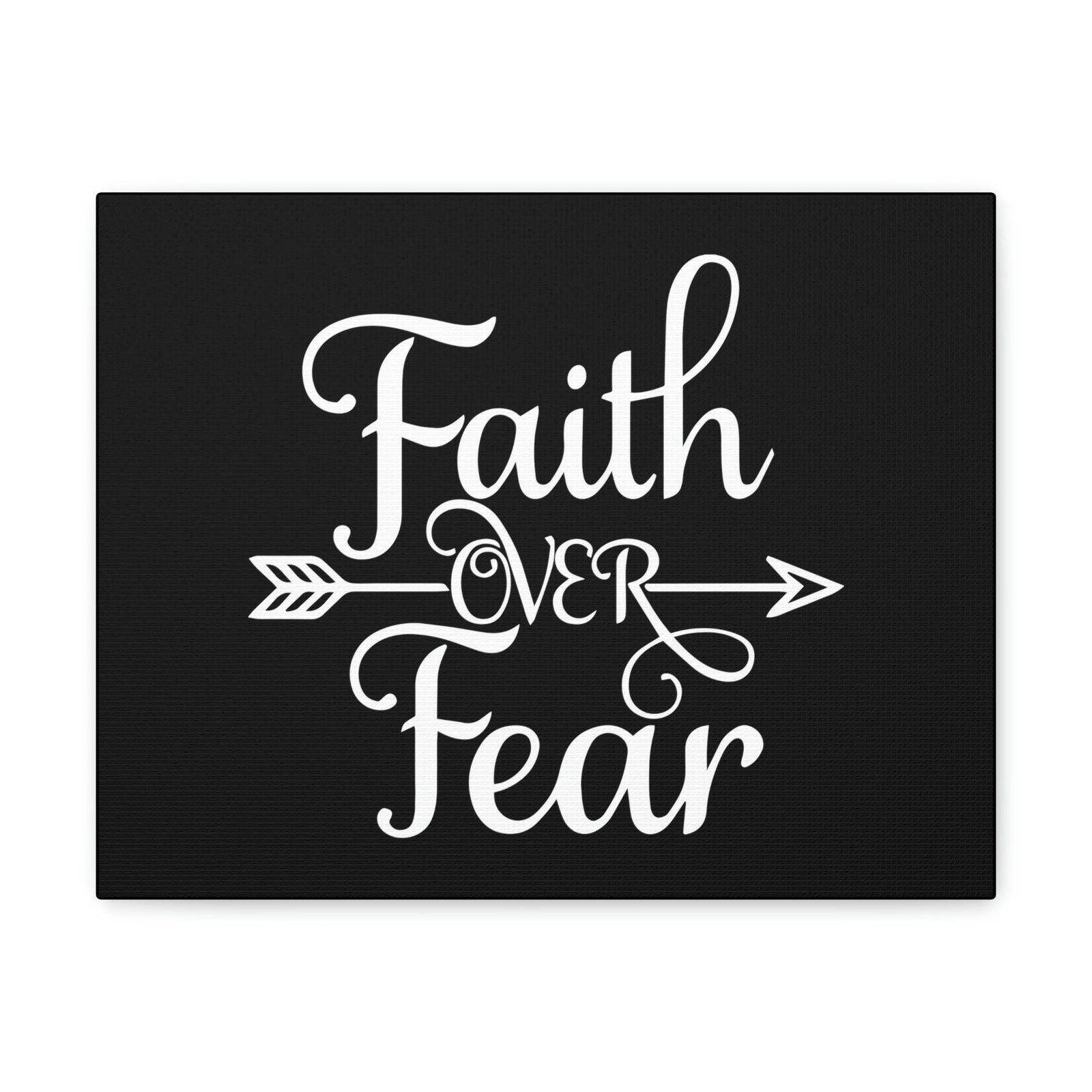 Scripture Walls Faith Over Fear Mark 4:40 Arrow Cursive Christian Wall Art Bible Verse Print Ready to Hang Unframed-Express Your Love Gifts