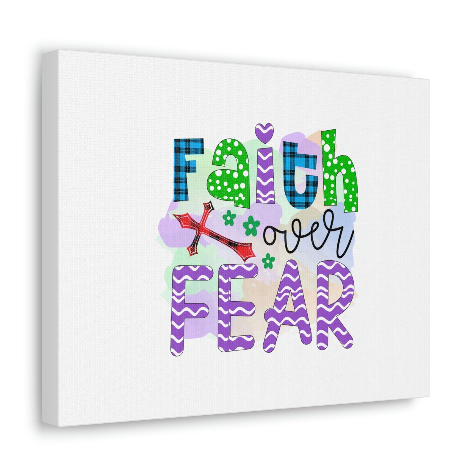 Scripture Walls Faith Over Fear Mark 4:40 Colorful Christian Wall Art Bible Verse Print Ready to Hang Unframed-Express Your Love Gifts