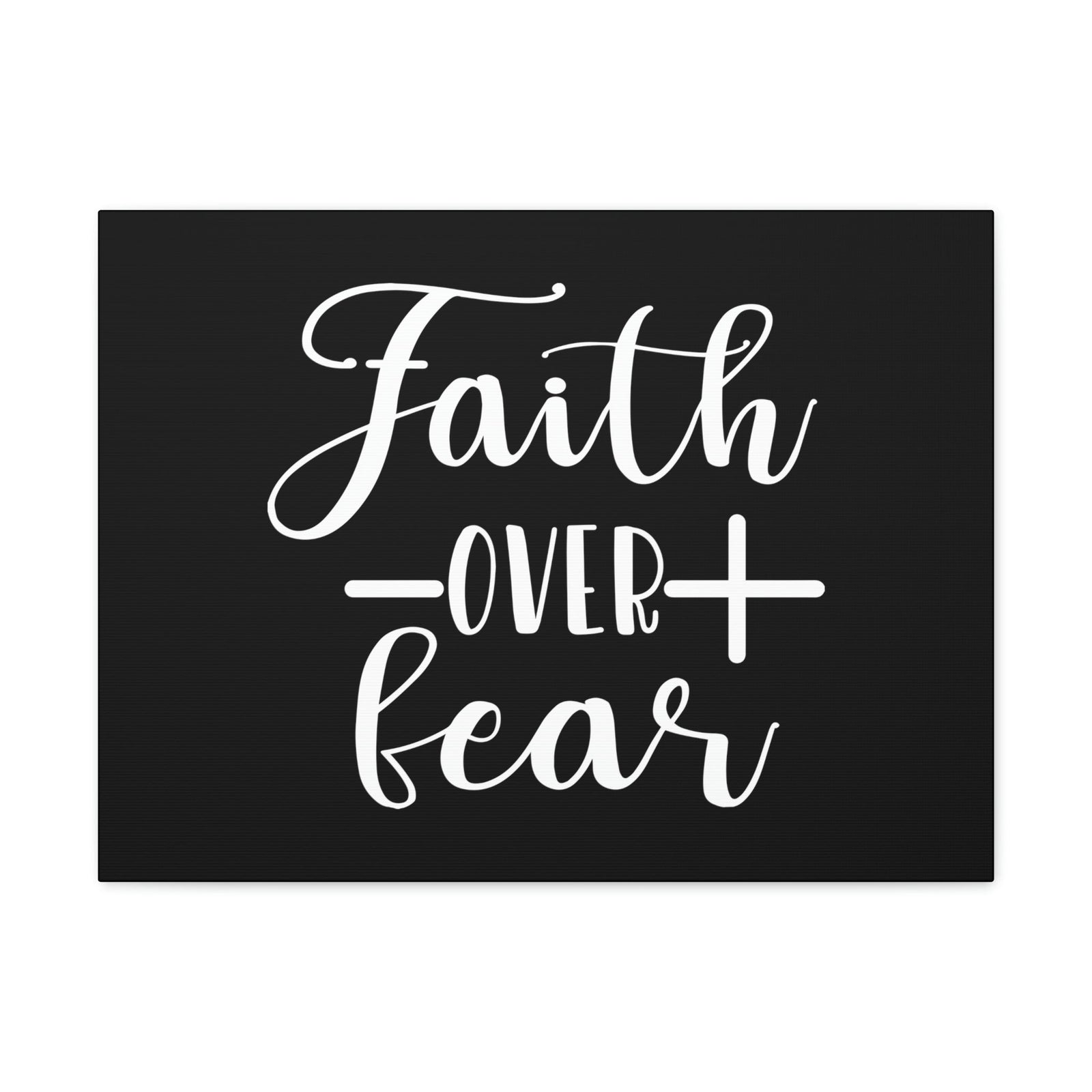 Scripture Walls Faith Over Fear Mark 4:40 Cross Black Christian Wall Art Bible Verse Print Ready to Hang Unframed-Express Your Love Gifts