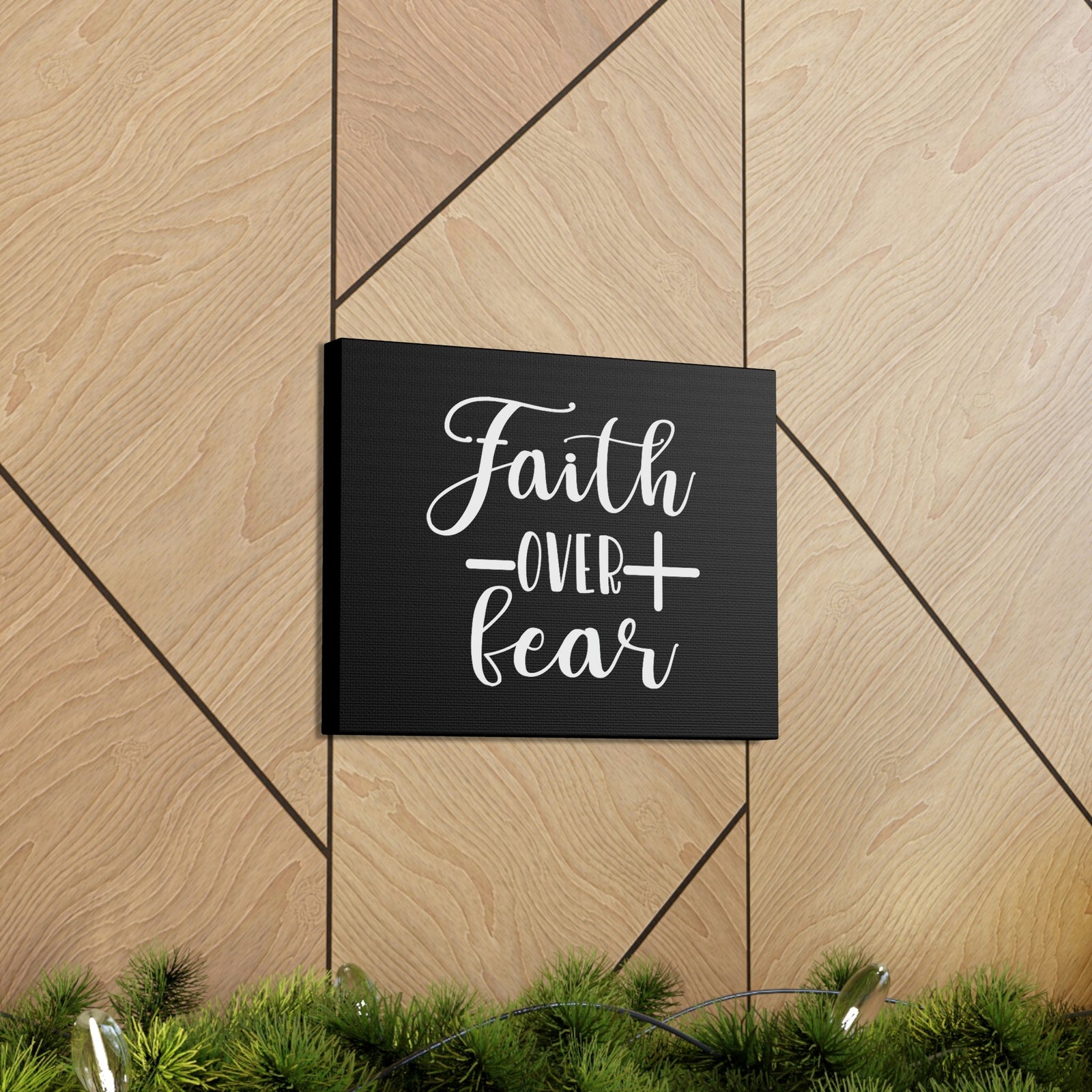 Scripture Walls Faith Over Fear Mark 4:40 Cross Black Christian Wall Art Bible Verse Print Ready to Hang Unframed-Express Your Love Gifts