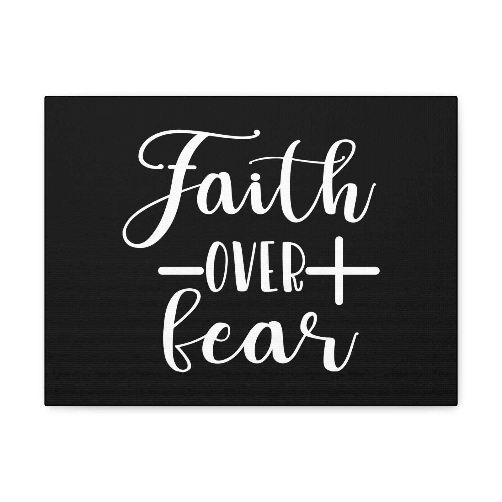 Scripture Walls Faith Over Fear Mark 4:40 Cross Black Christian Wall Art Bible Verse Print Ready to Hang Unframed-Express Your Love Gifts