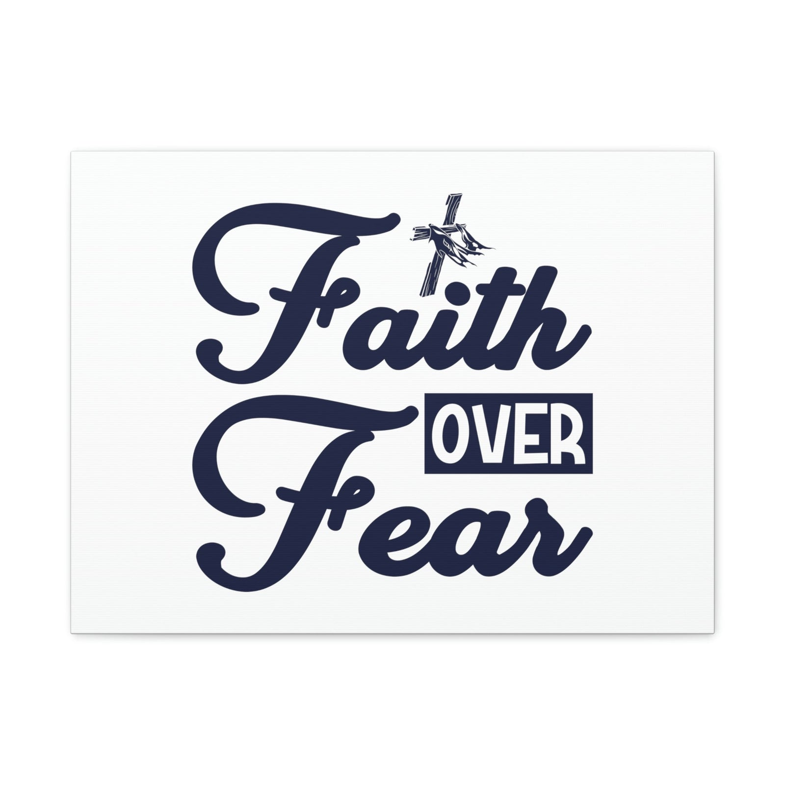 Scripture Walls Faith Over Fear Mark 4:40 Cross W/ Cloth Christian Wall Art Bible Verse Print Ready to Hang Unframed-Express Your Love Gifts