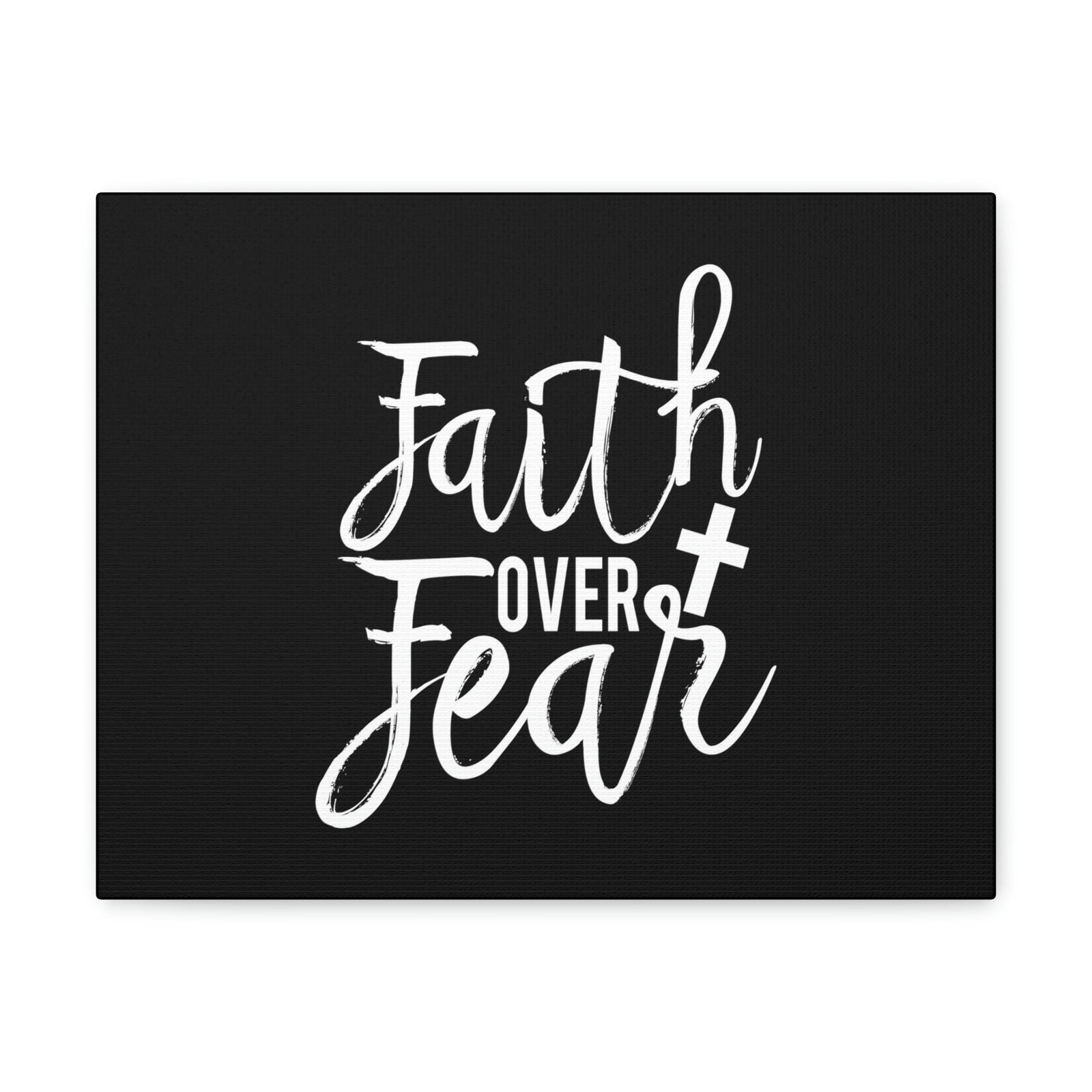 Scripture Walls Faith Over Fear Mark 4:40 Cursive Christian Wall Art Bible Verse Print Ready to Hang Unframed-Express Your Love Gifts