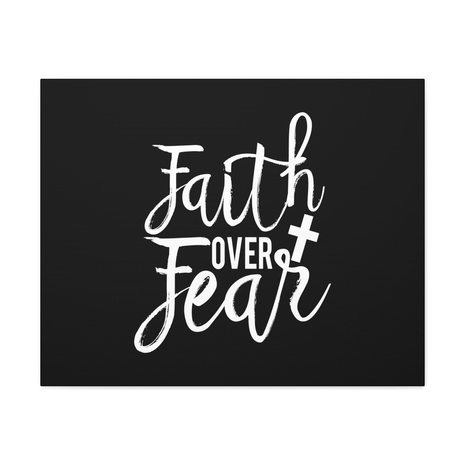 Scripture Walls Faith Over Fear Mark 4:40 Cursive Christian Wall Art Bible Verse Print Ready to Hang Unframed-Express Your Love Gifts