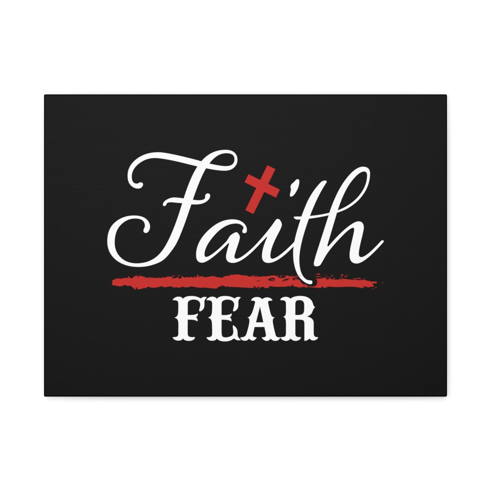 Scripture Walls Faith Over Fear Mark 4:40 Red Cross Christian Wall Art Bible Verse Print Ready to Hang Unframed-Express Your Love Gifts