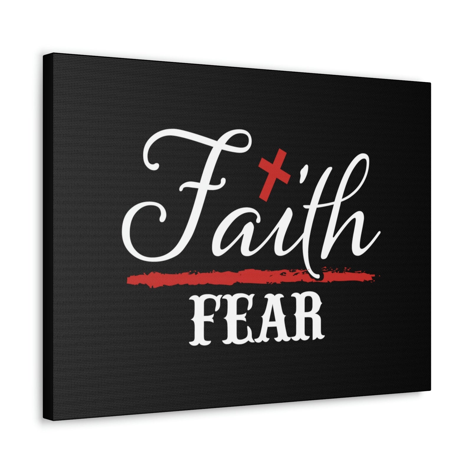 Scripture Walls Faith Over Fear Mark 4:40 Red Cross Christian Wall Art Bible Verse Print Ready to Hang Unframed-Express Your Love Gifts