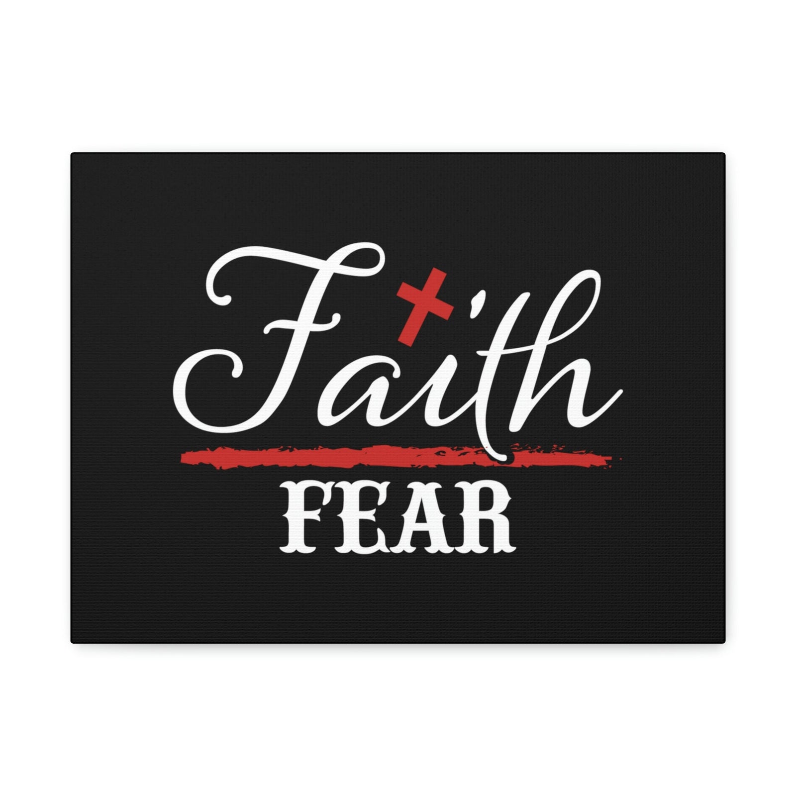 Scripture Walls Faith Over Fear Mark 4:40 Red Cross Christian Wall Art Bible Verse Print Ready to Hang Unframed-Express Your Love Gifts