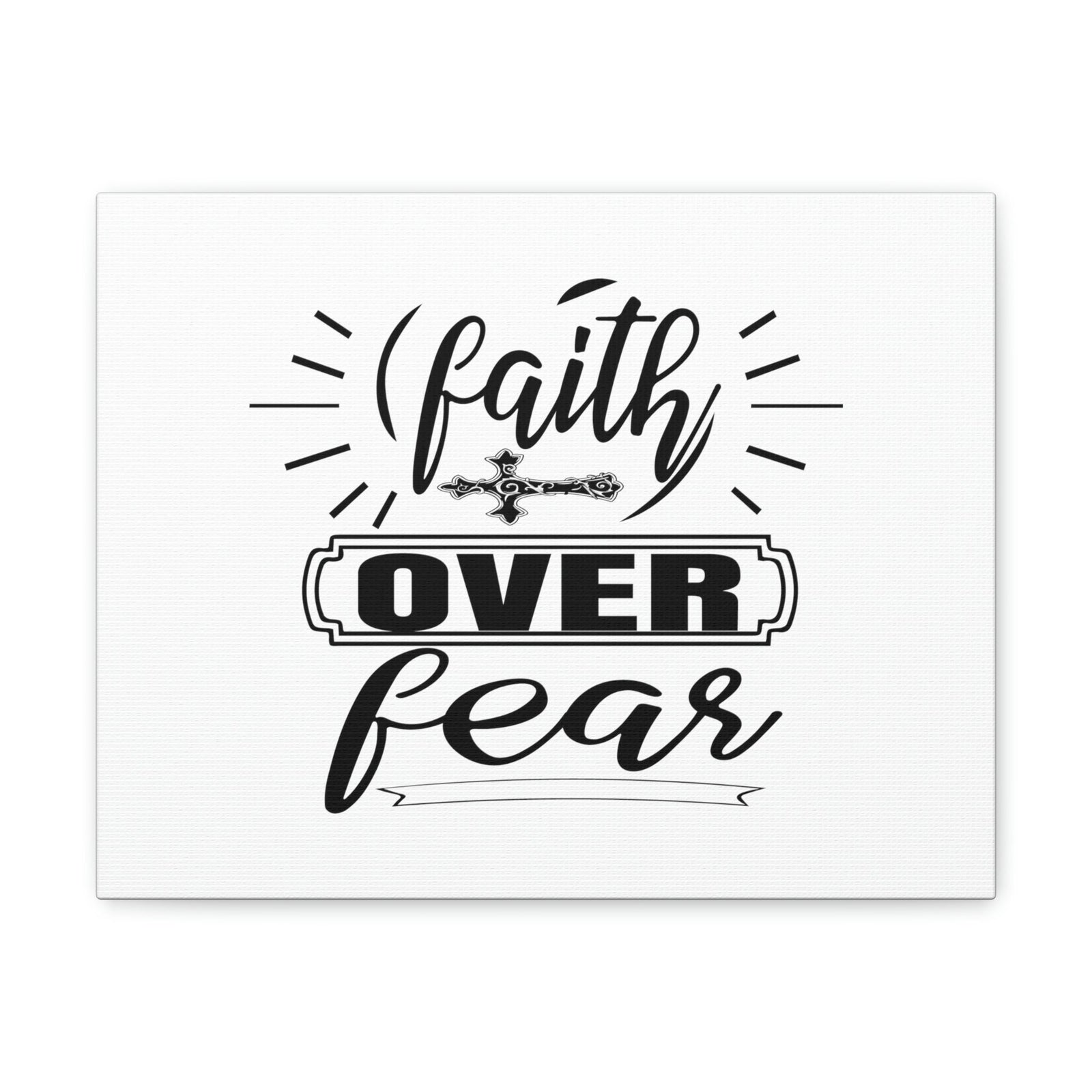 Scripture Walls Faith Over Fear Mark 4:40 Side Cross Christian Wall Art Bible Verse Print Ready to Hang Unframed-Express Your Love Gifts