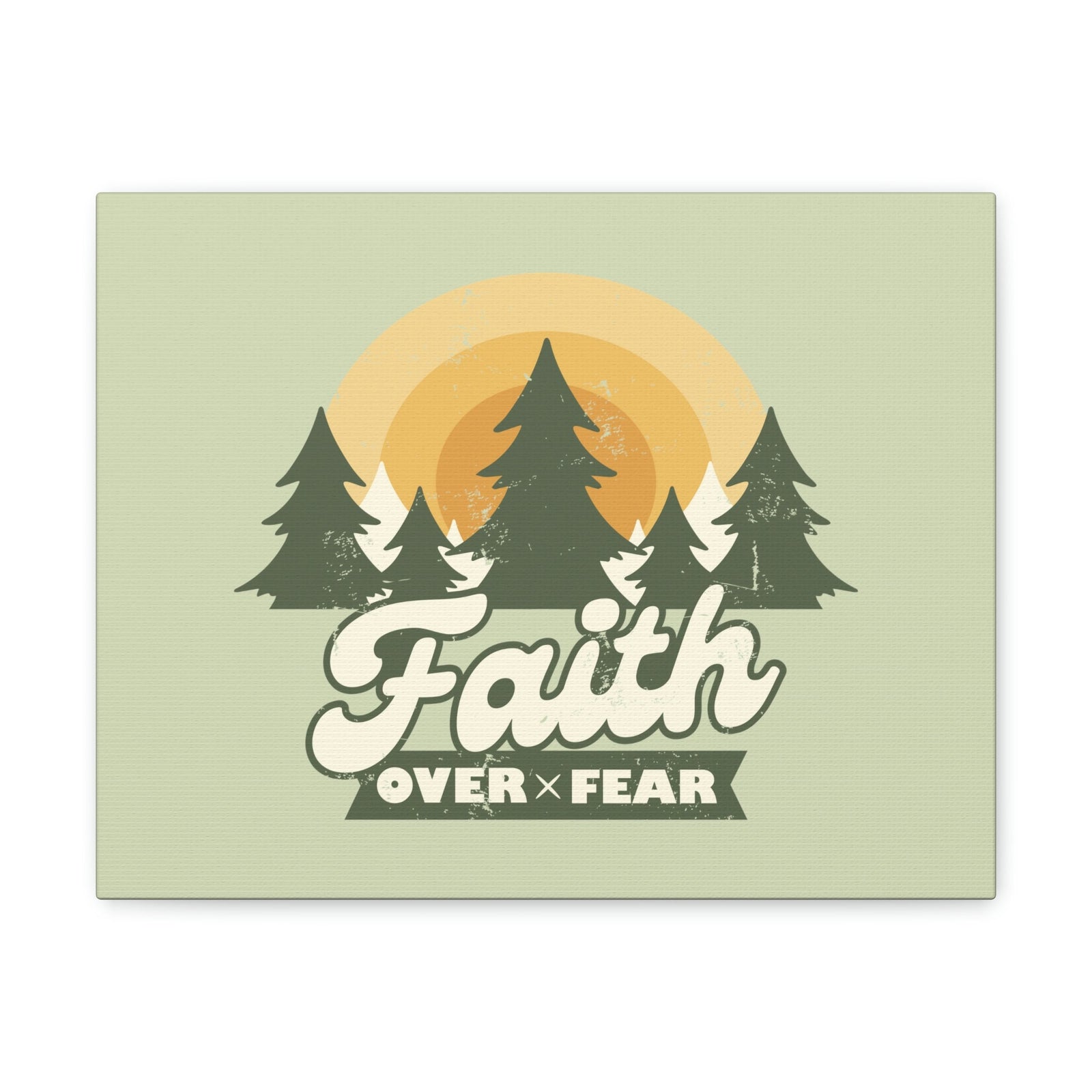 Scripture Walls Faith Over Fear Mark 4:40 Trees Sunrise Christian Wall Art Bible Verse Print Ready to Hang Unframed-Express Your Love Gifts