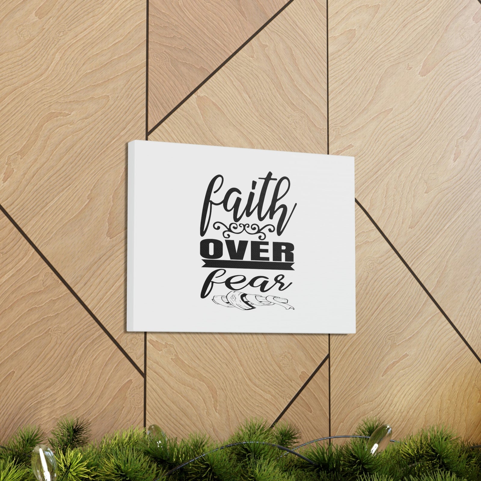 Scripture Walls Faith Over Fear Proverbs 29:25 Ornamental Christian Wall Art Bible Verse Print Ready to Hang Unframed-Express Your Love Gifts