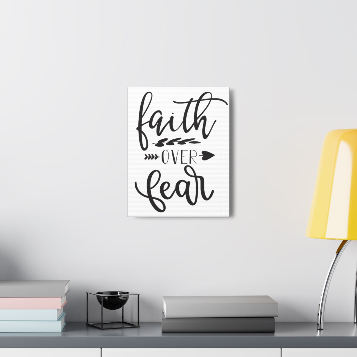 Scripture Walls Faith Over Fear Psalm 23:4 Christian Wall Art Print Ready to Hang Unframed-Express Your Love Gifts