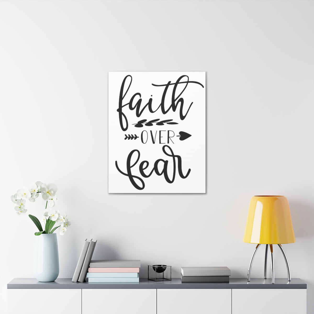Scripture Walls Faith Over Fear Psalm 23:4 Christian Wall Art Print Ready to Hang Unframed-Express Your Love Gifts
