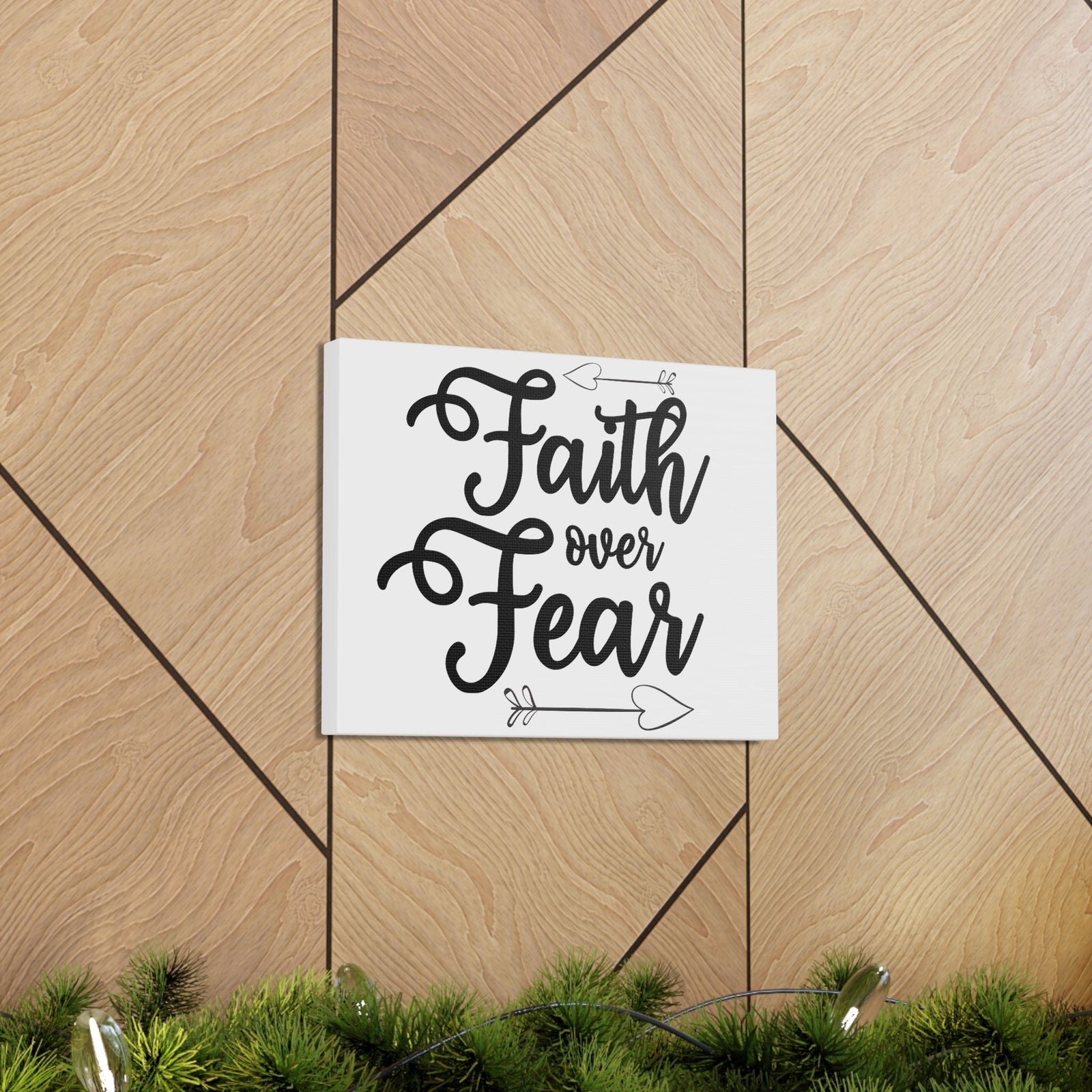 Scripture Walls Faith Over Fear Psalm 34:4 Arrow Christian Wall Art Print Ready to Hang Unframed-Express Your Love Gifts