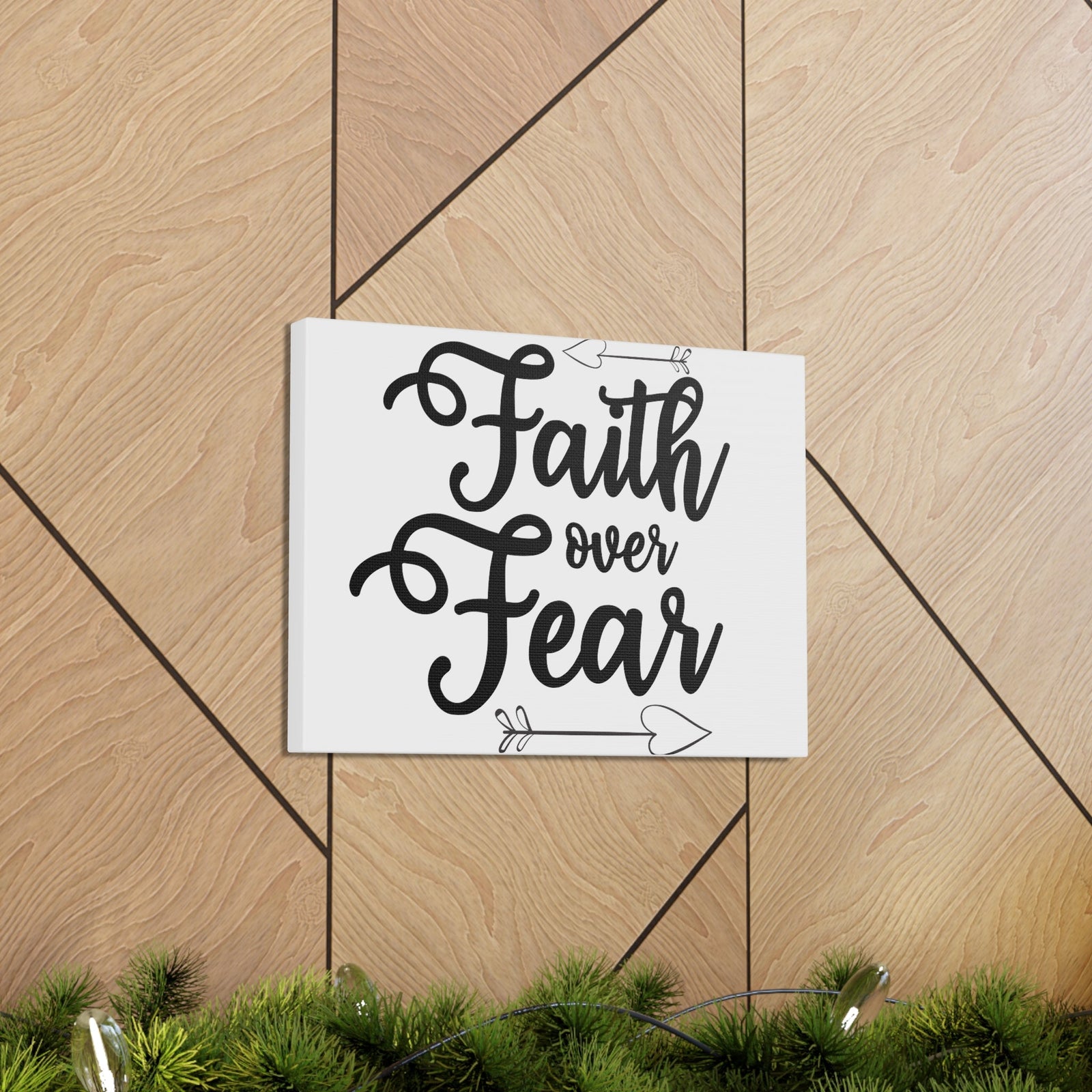Scripture Walls Faith Over Fear Psalm 34:4 Arrow Christian Wall Art Print Ready to Hang Unframed-Express Your Love Gifts