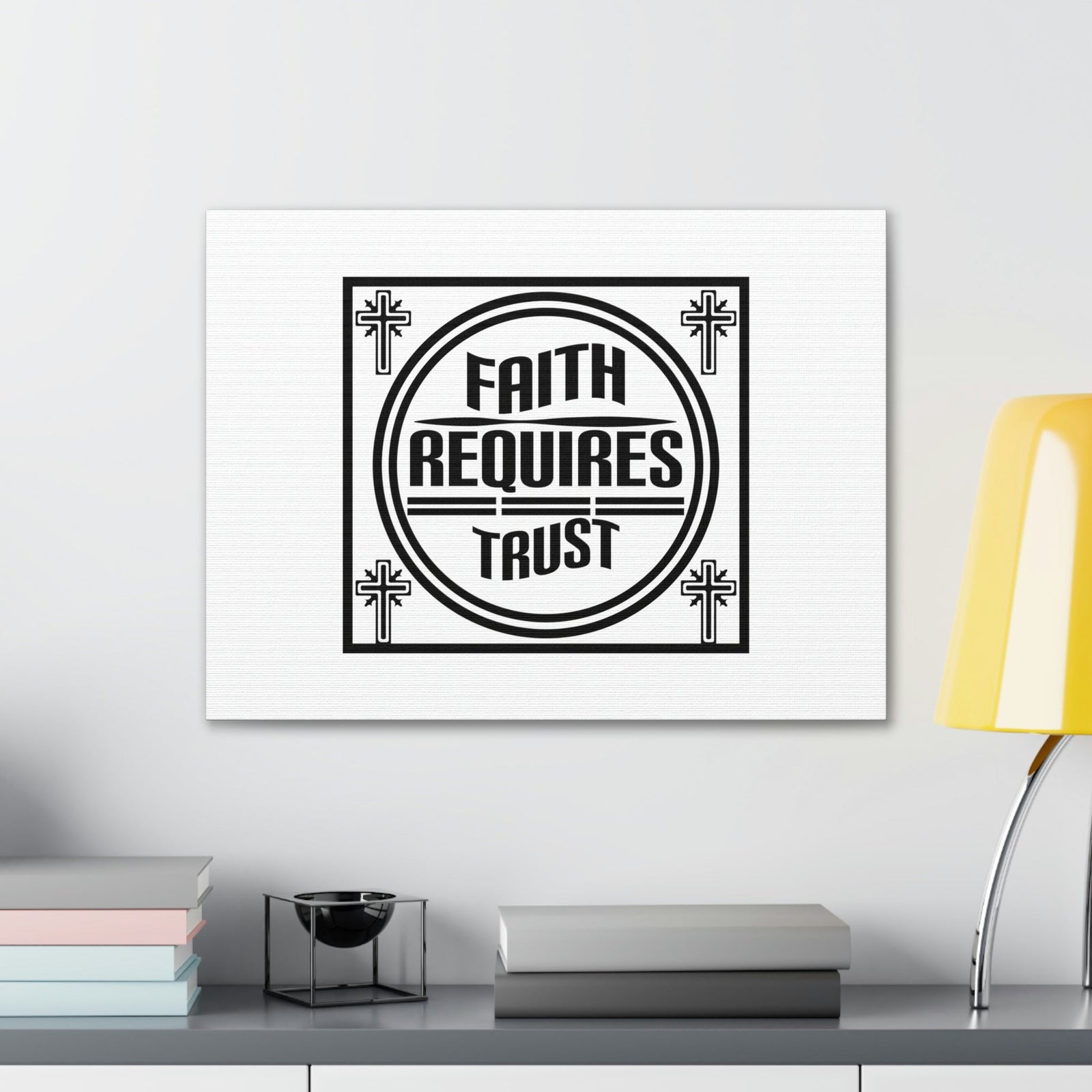 Scripture Walls Faith Requires Trust Proverbs 3:5-6 Square Christian Wall Art Bible Verse Print Ready to Hang Unframed-Express Your Love Gifts