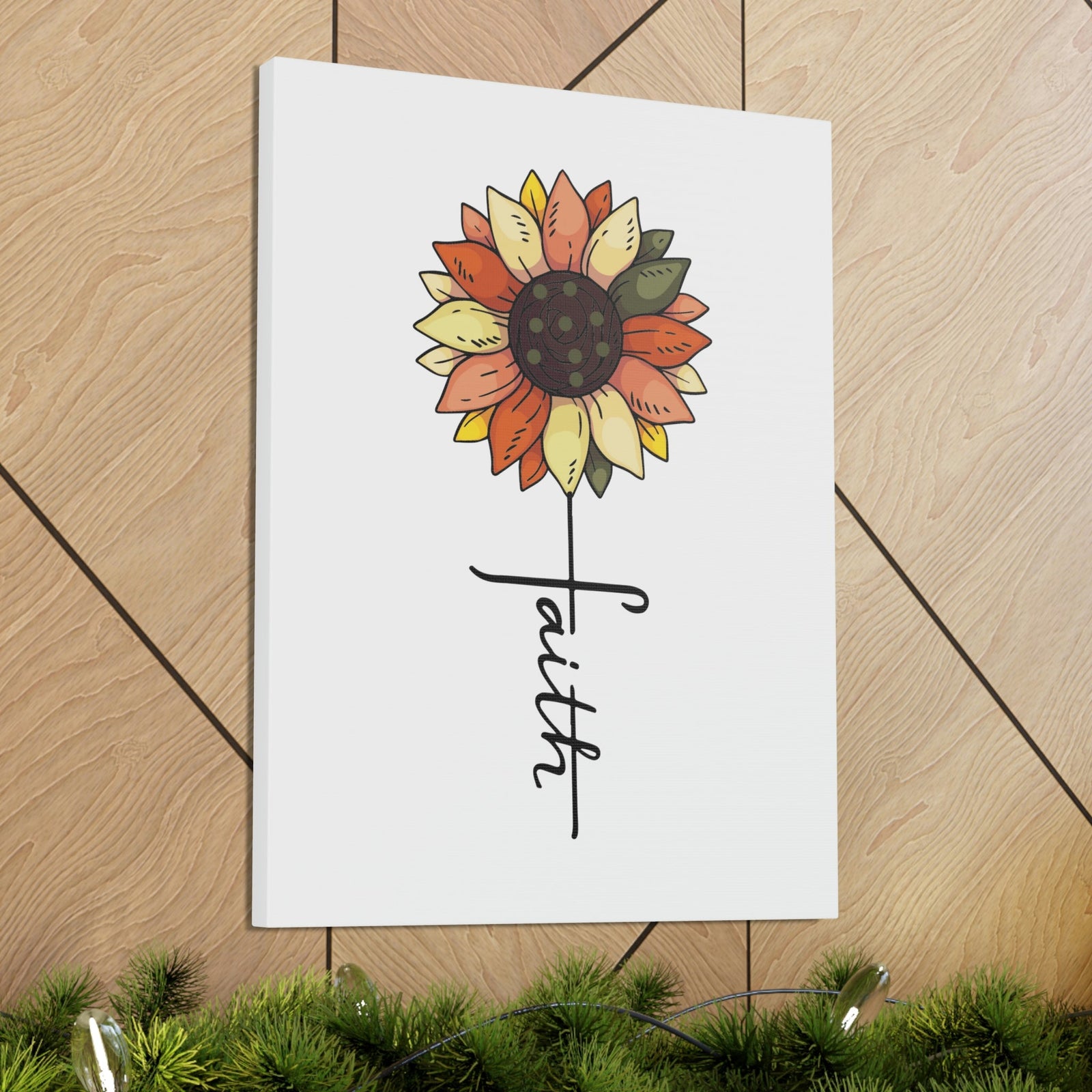 Scripture Walls Faith Romans 10:17 Flower Multicolored Christian Wall Art Bible Verse Print Ready to Hang Unframed-Express Your Love Gifts