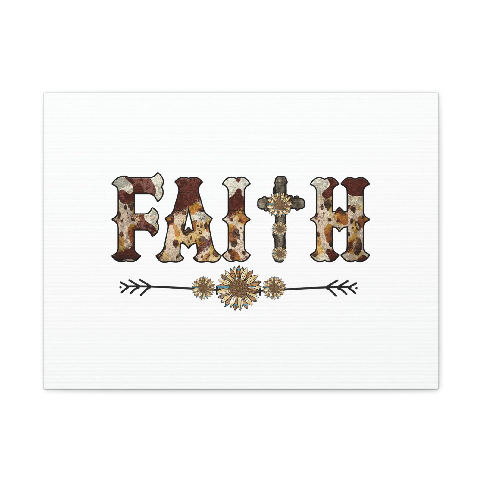Scripture Walls Faith Romans 10:17 Flower Pattern Brown Christian Wall Art Bible Verse Print Ready to Hang Unframed-Express Your Love Gifts