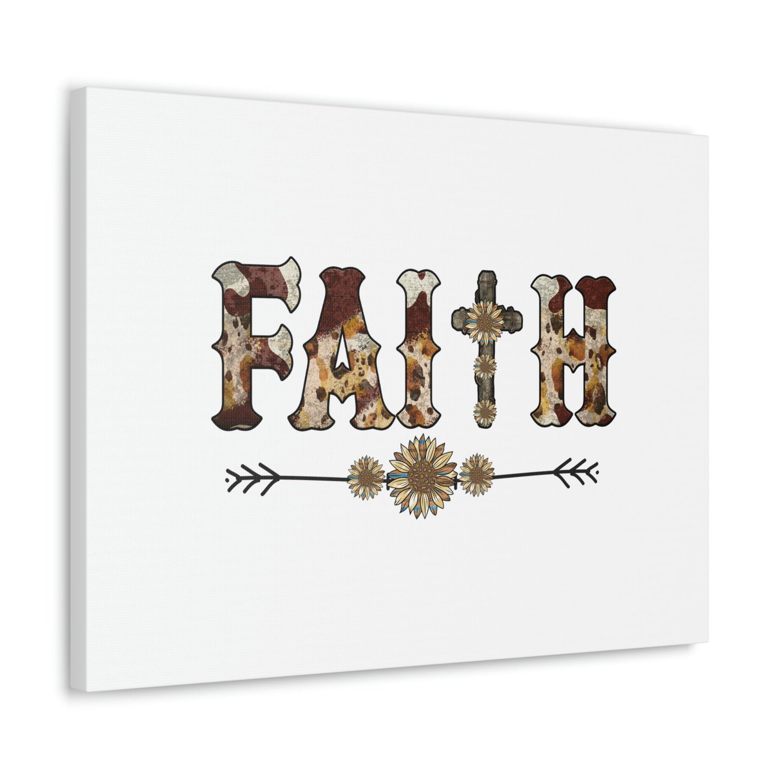 Scripture Walls Faith Romans 10:17 Flower Pattern Brown Christian Wall Art Bible Verse Print Ready to Hang Unframed-Express Your Love Gifts