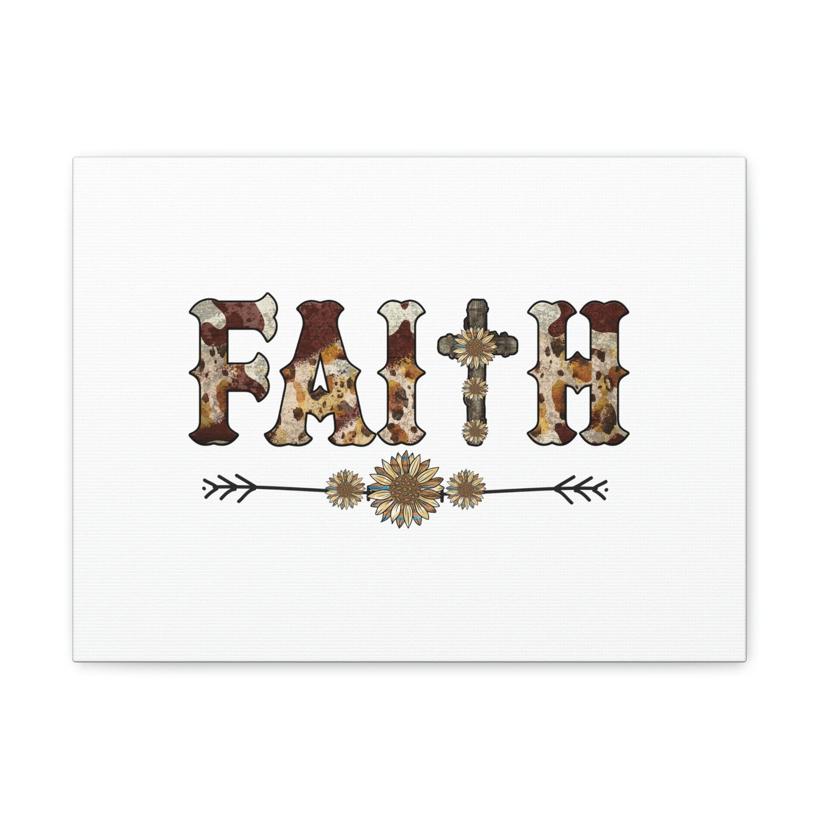 Scripture Walls Faith Romans 10:17 Flower Pattern Brown Christian Wall Art Bible Verse Print Ready to Hang Unframed-Express Your Love Gifts