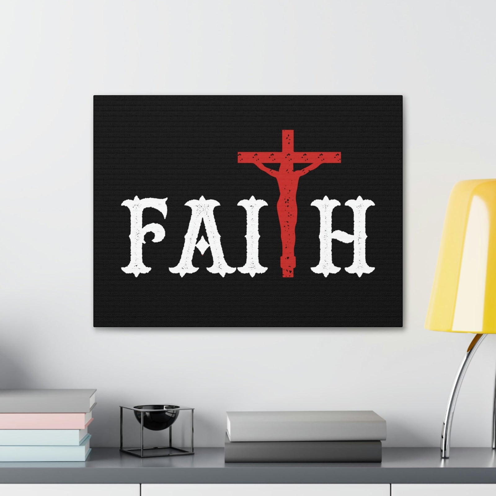 Scripture Walls Faith Romans 10:17 Red Cross Christian Wall Art Bible Verse Print Ready to Hang Unframed-Express Your Love Gifts