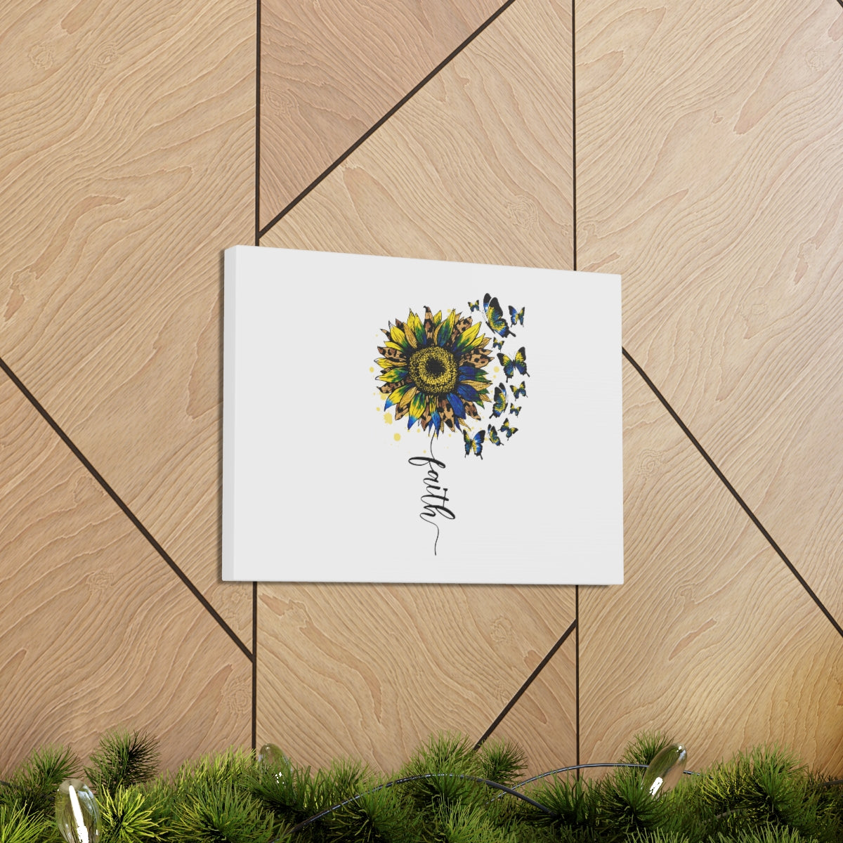 Scripture Walls Faith Sunflower Romans 5:1 Christian Wall Art Bible Verse Print Ready to Hang Unframed-Express Your Love Gifts