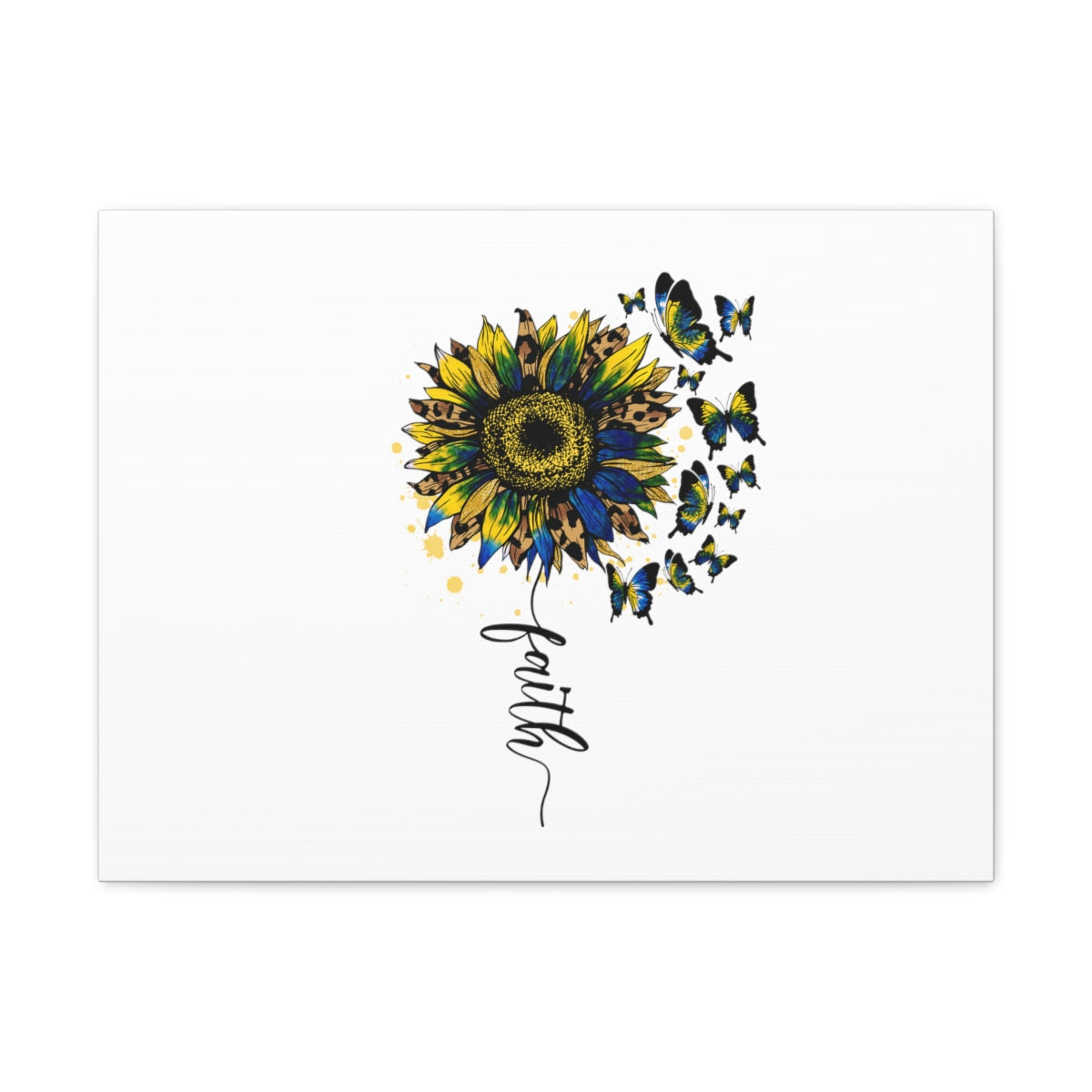 Scripture Walls Faith Sunflower Romans 5:1 Christian Wall Art Bible Verse Print Ready to Hang Unframed-Express Your Love Gifts
