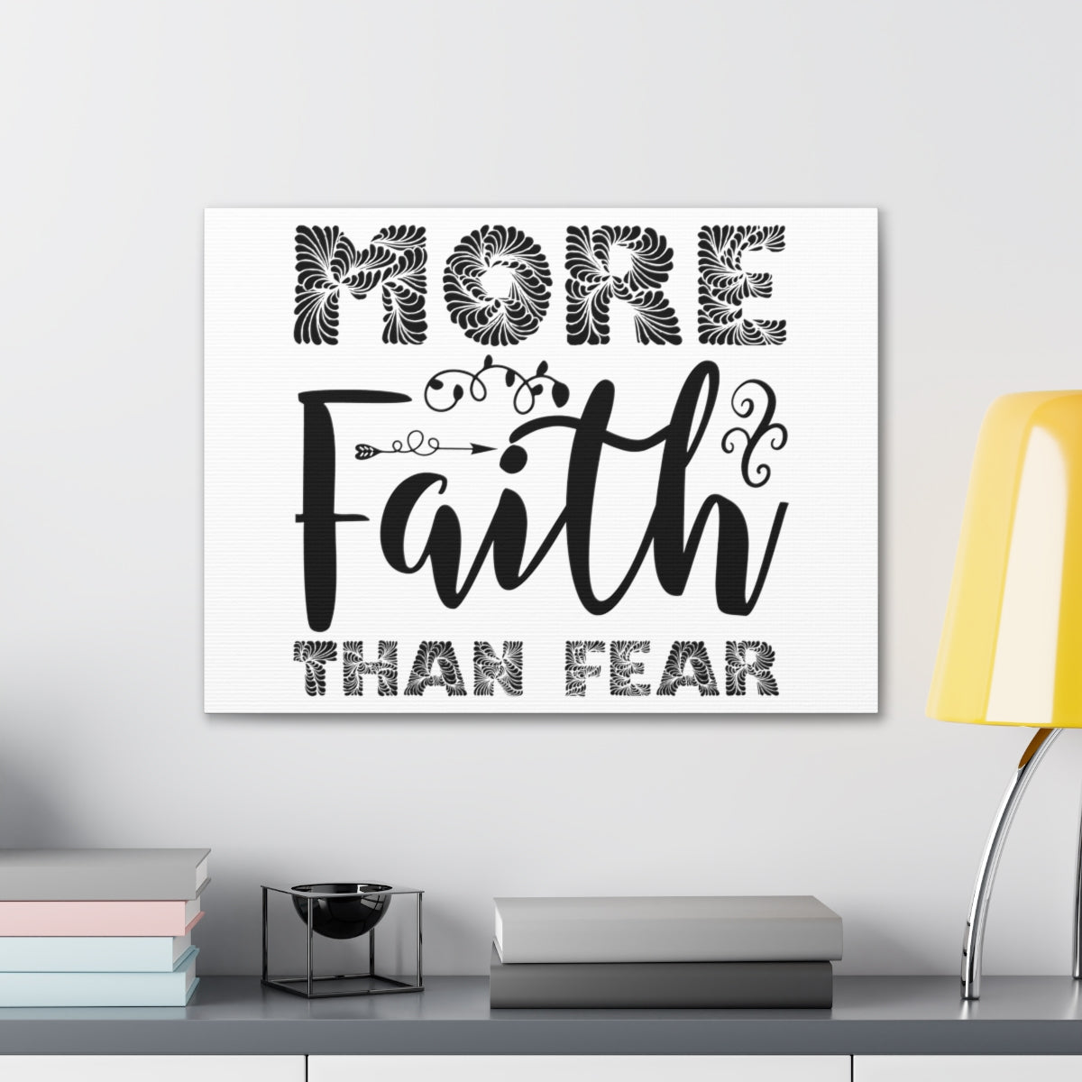 Scripture Walls Faith Than Fear Psalm 27:1 Christian Wall Art Print Ready to Hang Unframed-Express Your Love Gifts