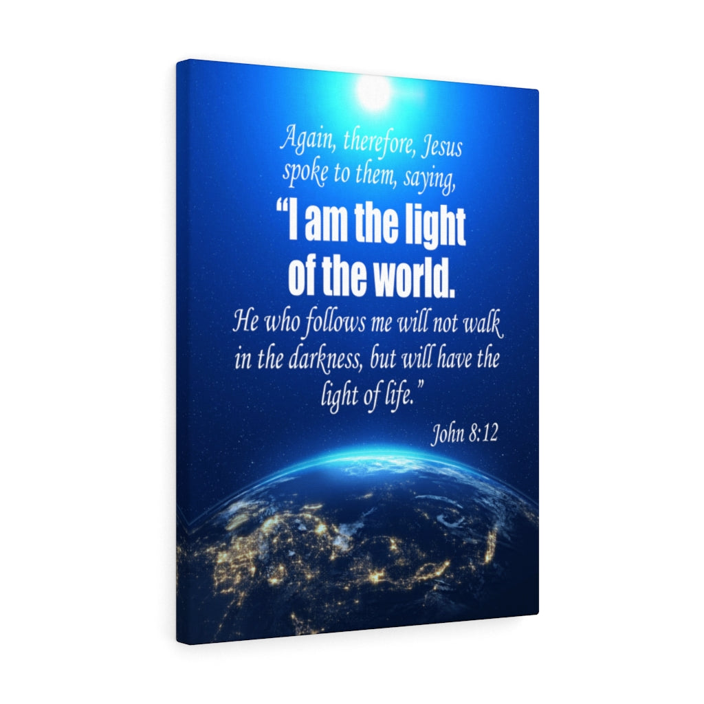 Scripture Walls Faith Works John 8:12 Bible Verse Canvas Christian Wall Art Ready to Hang Unframed-Express Your Love Gifts