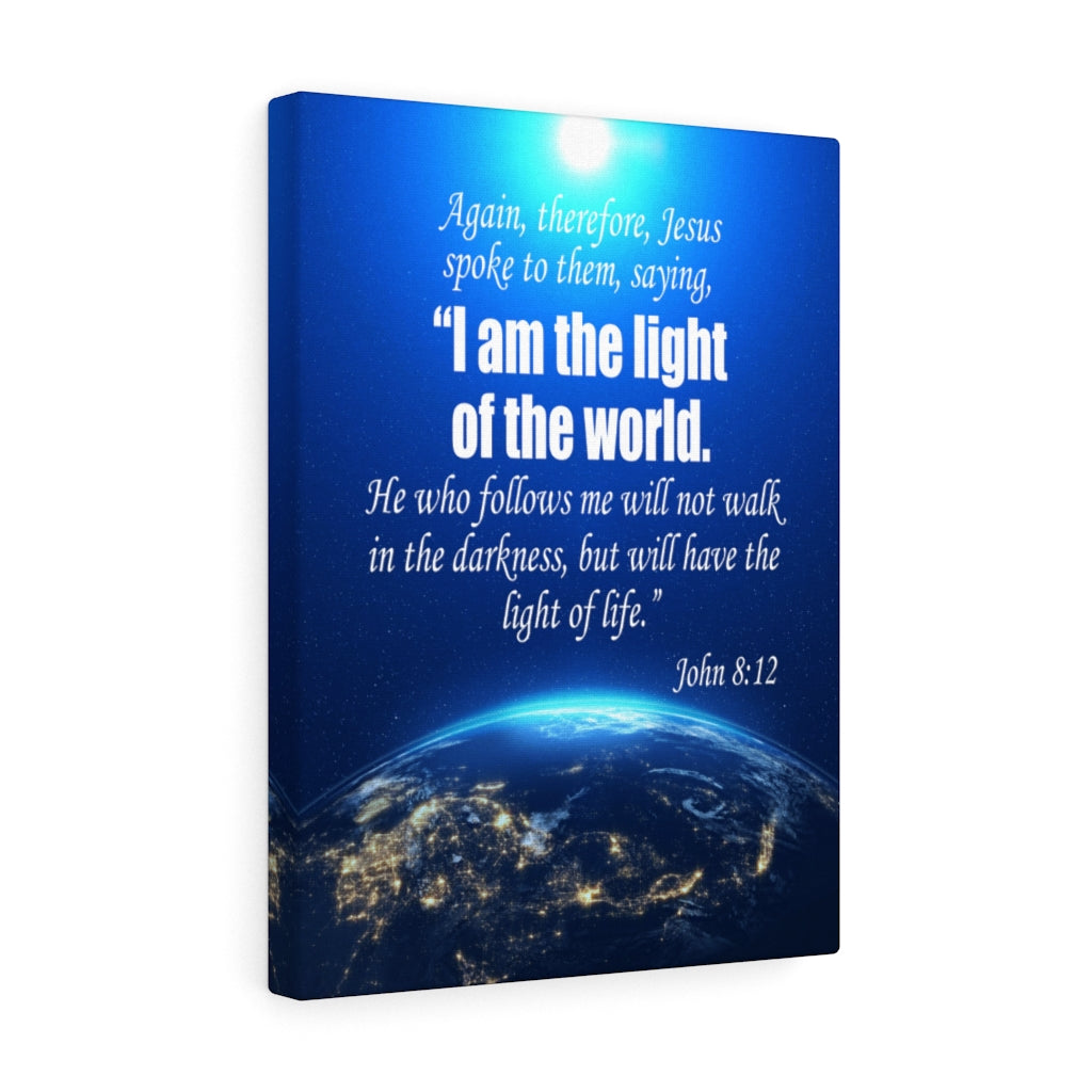 Scripture Walls Faith Works John 8:12 Bible Verse Canvas Christian Wall Art Ready to Hang Unframed-Express Your Love Gifts